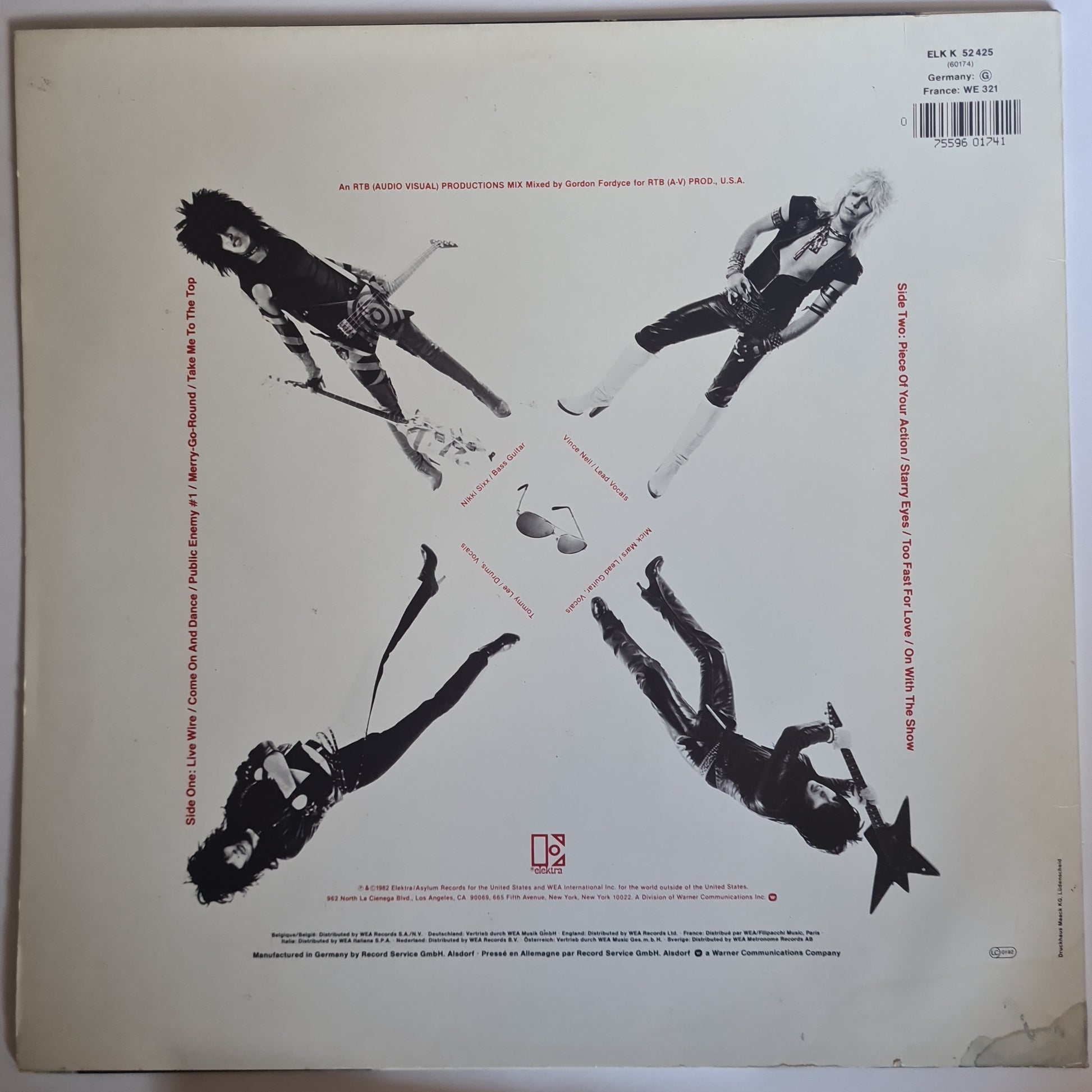 Mötley Crüe – Too Fast For Love - 1983 (German Pressing) - Vinyl Record LP - Sound Hound Records