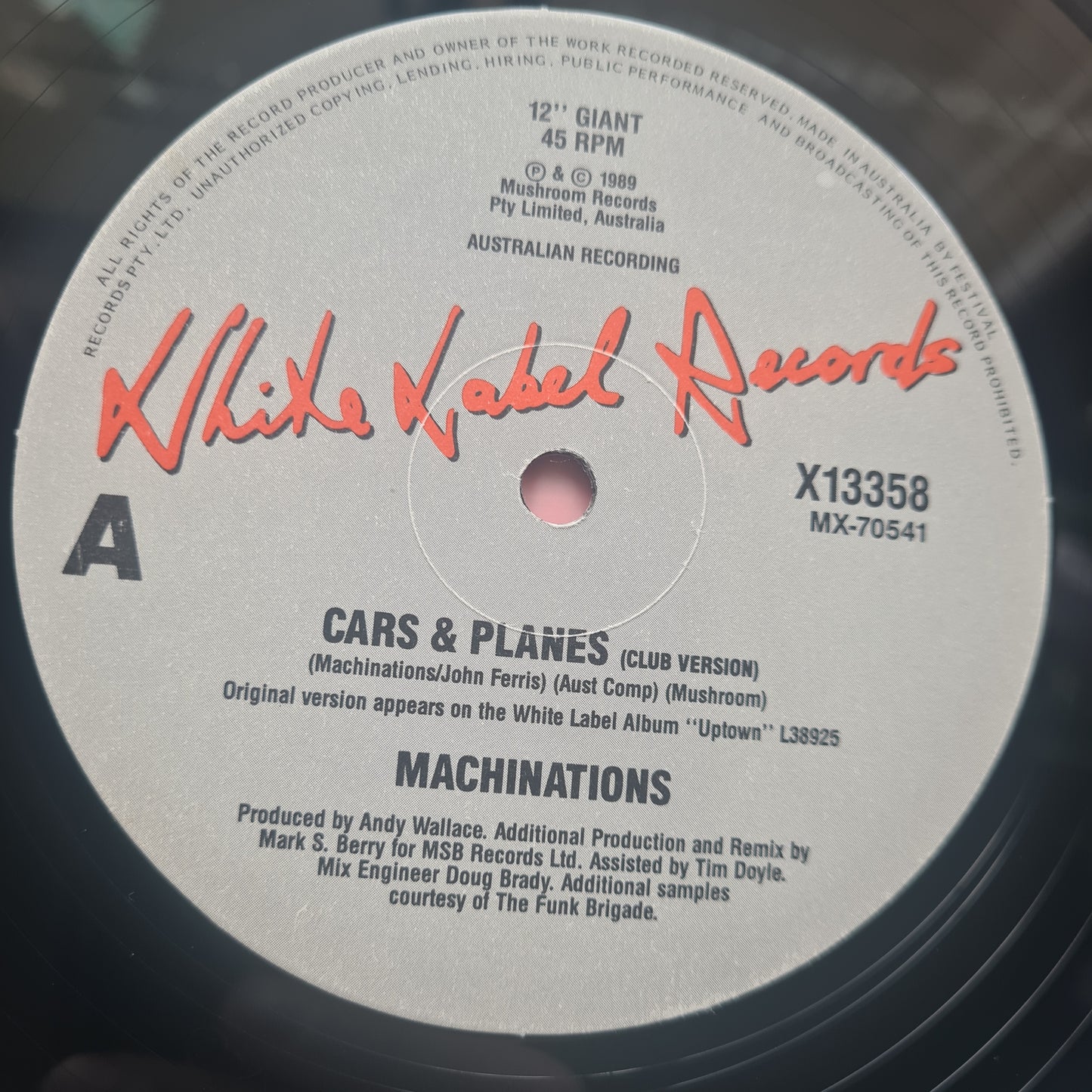 Machinations – Cars & Planes - 1989 - Vinyl Record EP - Sound Hound Records
