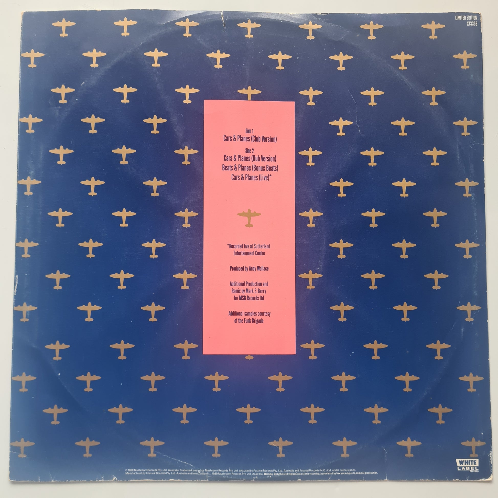 Machinations – Cars & Planes - 1989 - Vinyl Record EP - Sound Hound Records