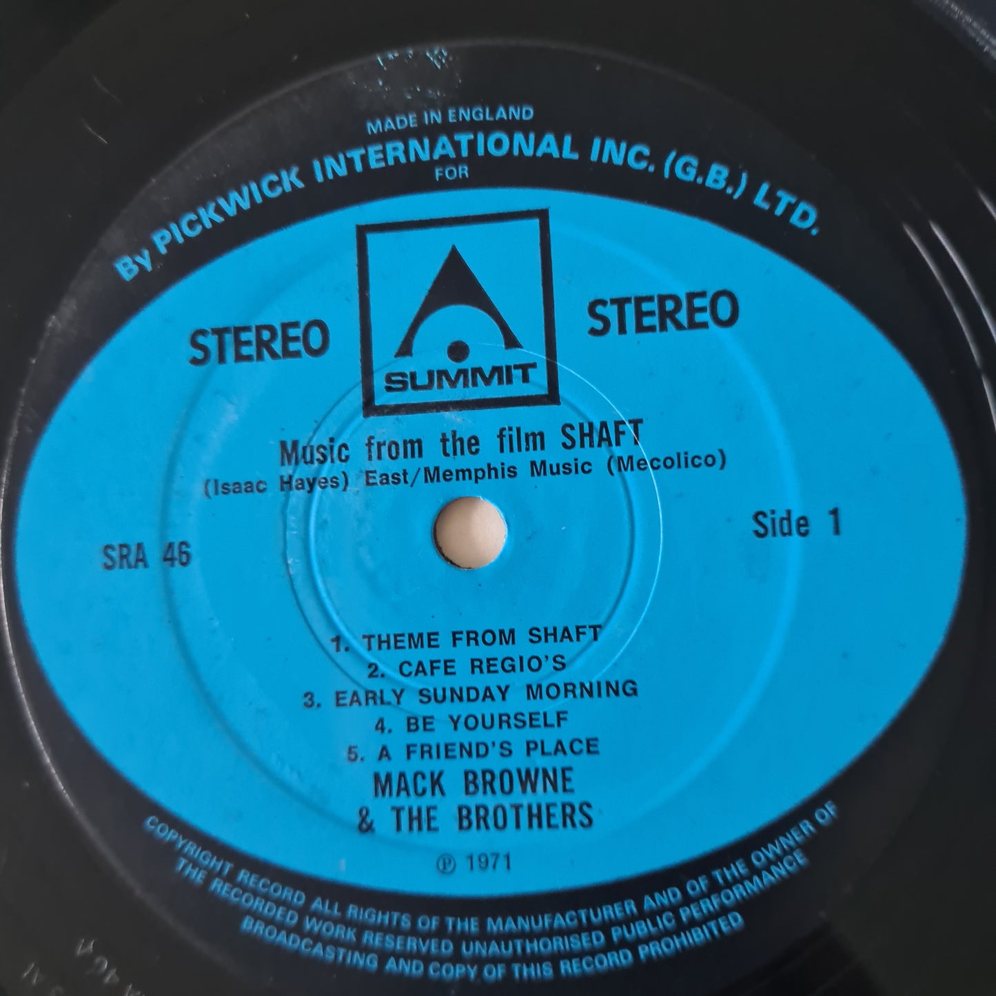 Mack Browne & The Brothers – Isaac Hayes' Music From The Movie Shaft - 1971  - Vinyl Record LP - Sound Hound Records