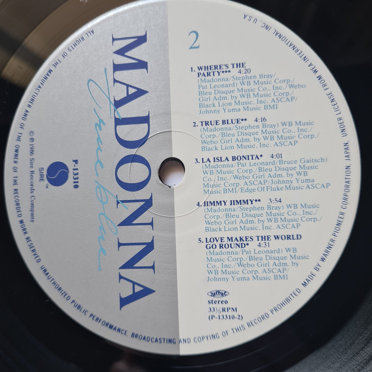 Madonna – True Blue - 1986 (Japanese Pressing) - Vinyl Record LP - Sound Hound Records