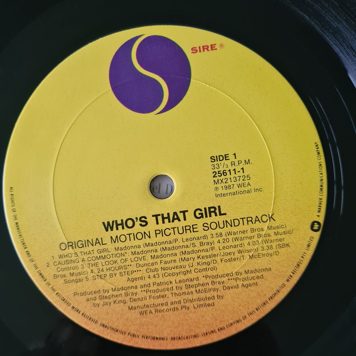 Madonna – Who's That Girl (Original Motion Picture Soundtrack) - 1987 - Vinyl Record LP - Sound Hound Records