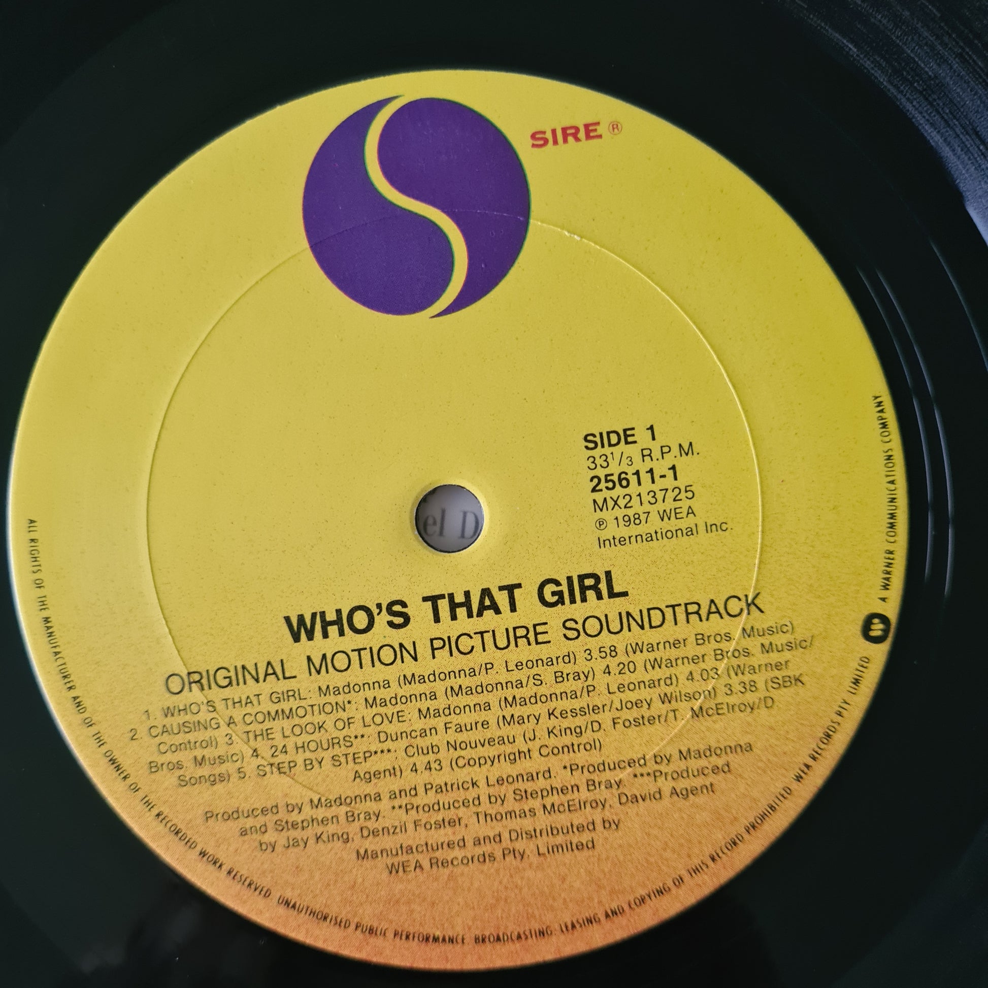 Madonna – Who's That Girl (Original Motion Picture Soundtrack) - 1987 - Vinyl Record LP - Sound Hound Records