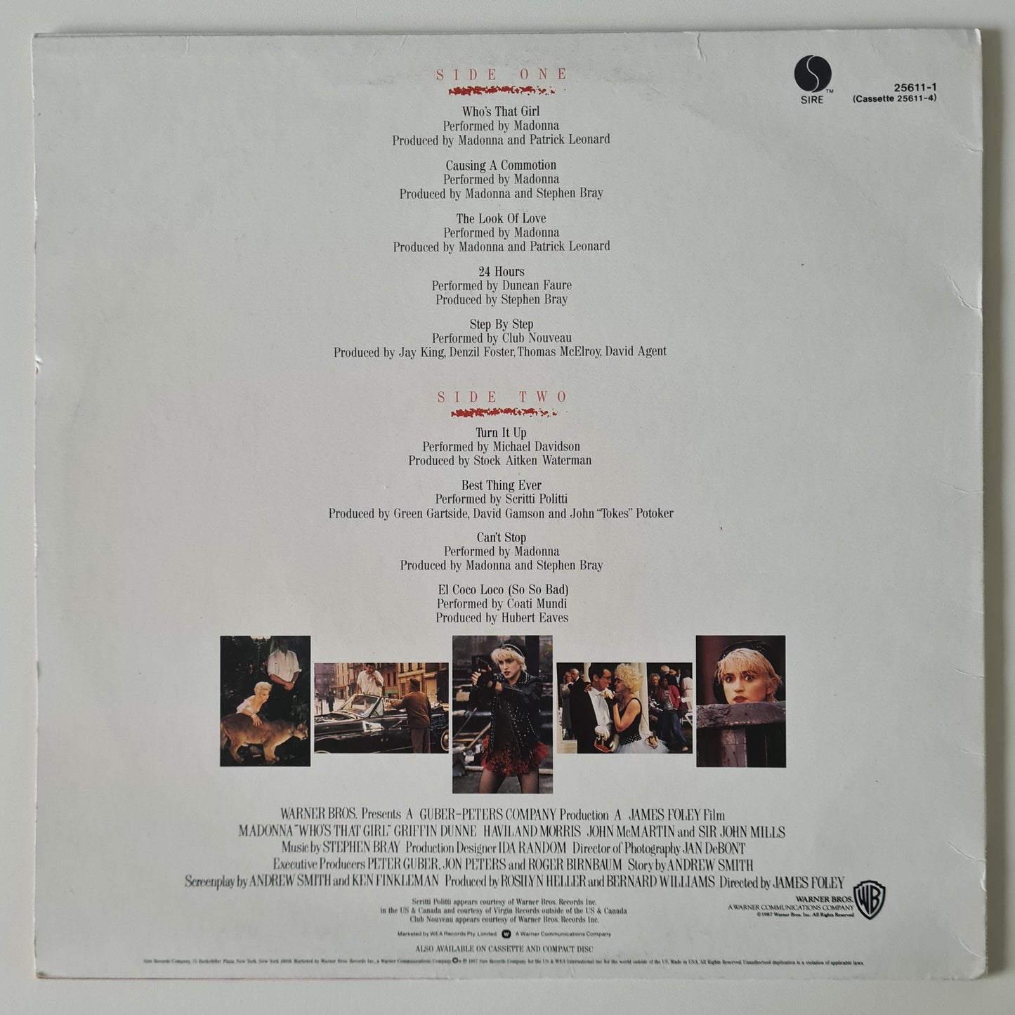 Madonna – Who's That Girl (Original Motion Picture Soundtrack) - 1987 - Vinyl Record LP - Sound Hound Records