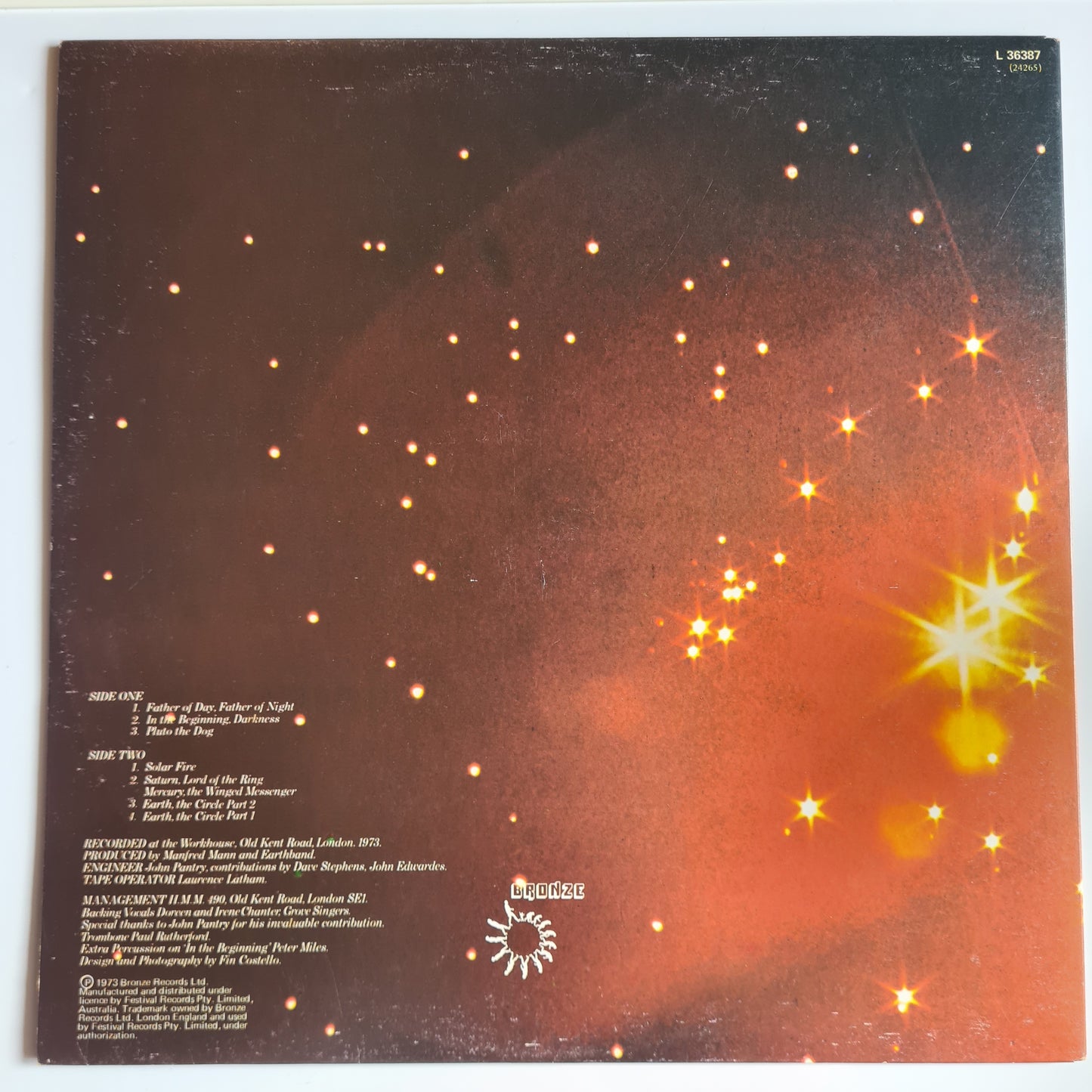Manfred Mann's Earth Band – Solar Fire - 1973 (1977 Australian press) - Vinyl Record LP - Sound Hound Records