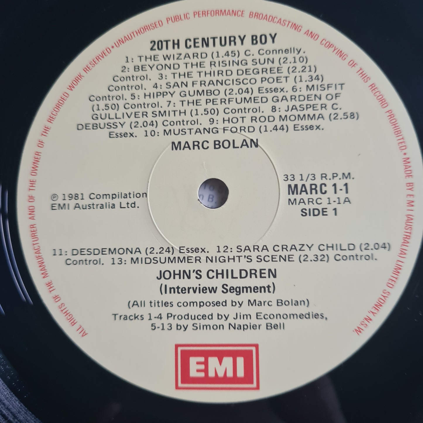 Marc Bolan (T.Rex) – 20th Century Boy - 1981 - Vinyl Record 3LP - Sound Hound Records