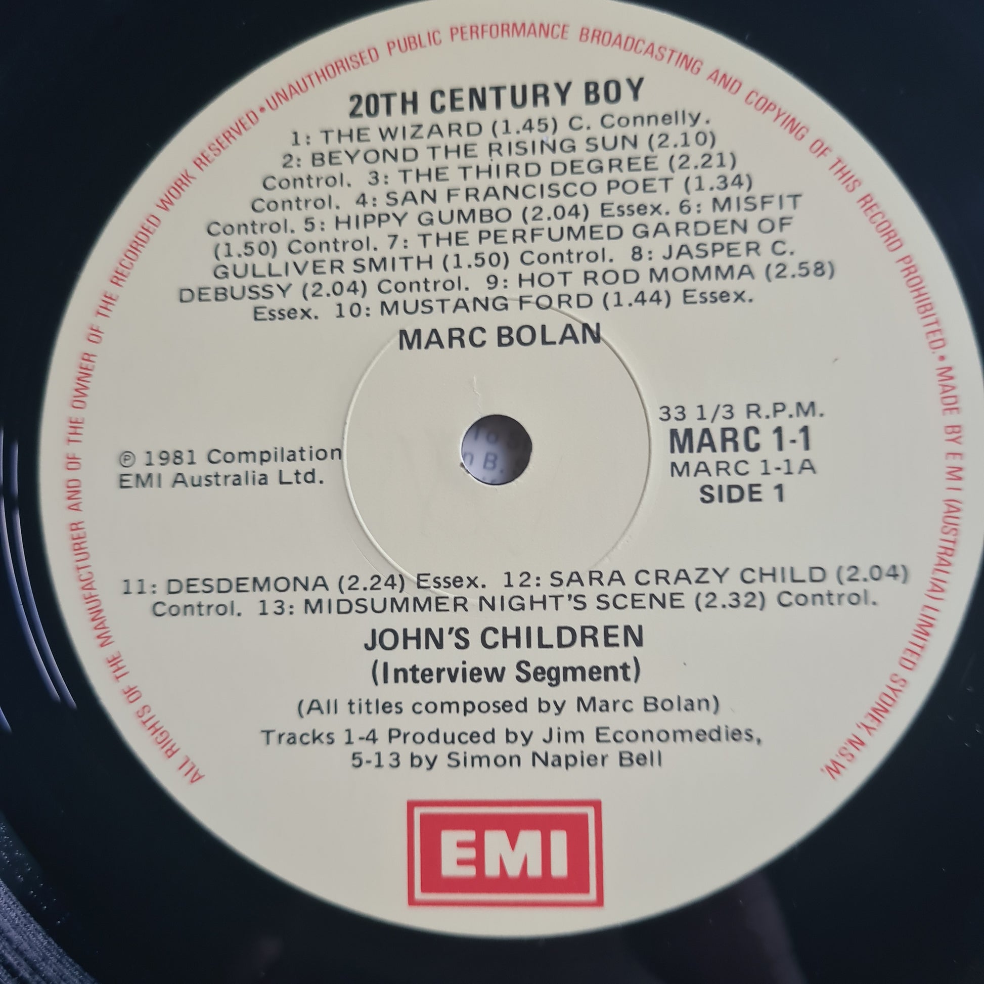Marc Bolan (T.Rex) – 20th Century Boy - 1981 - Vinyl Record 3LP - Sound Hound Records