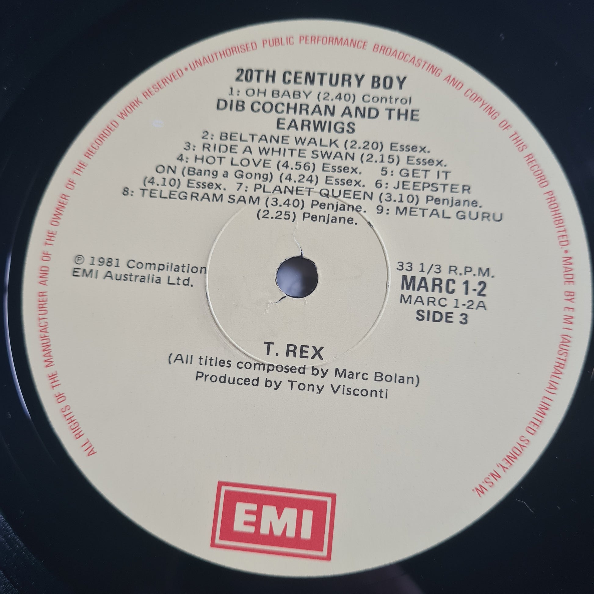 Marc Bolan (T.Rex) – 20th Century Boy - 1981 - Vinyl Record 3LP - Sound Hound Records