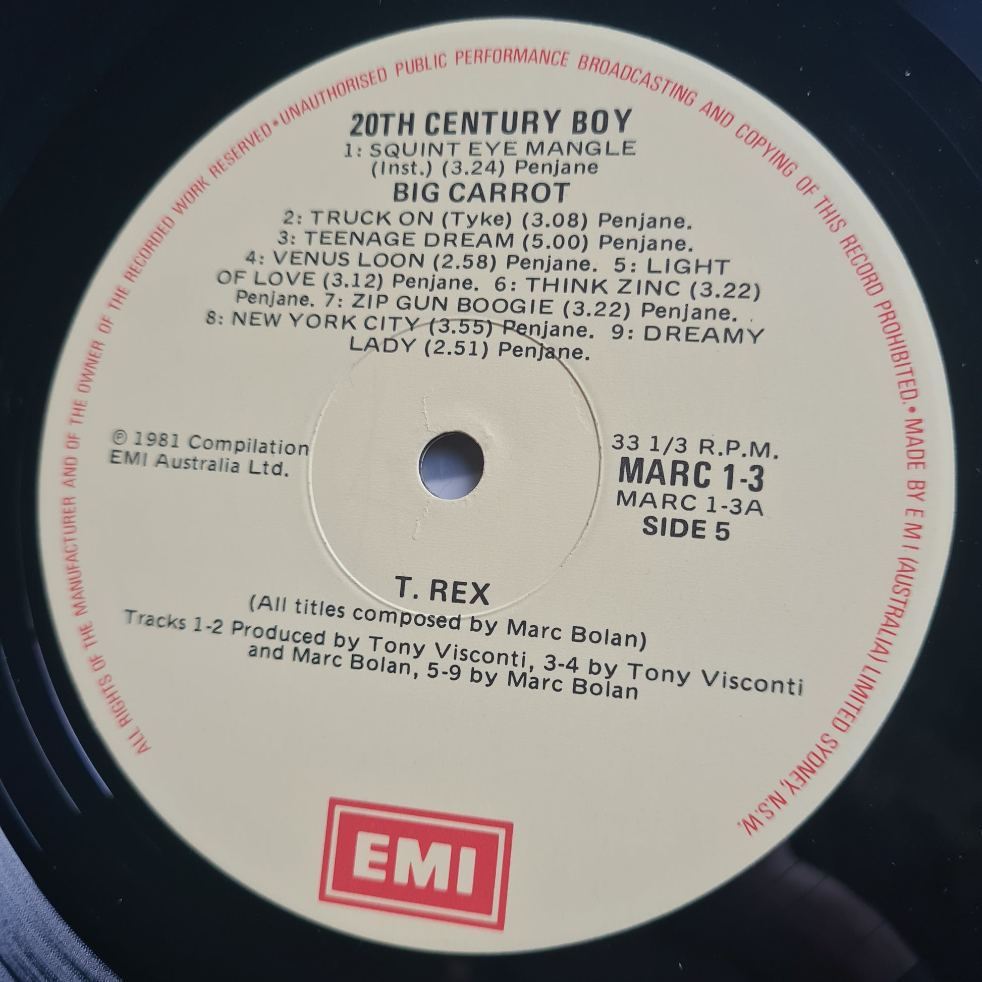 Marc Bolan (T.Rex) – 20th Century Boy - 1981 - Vinyl Record 3LP - Sound Hound Records
