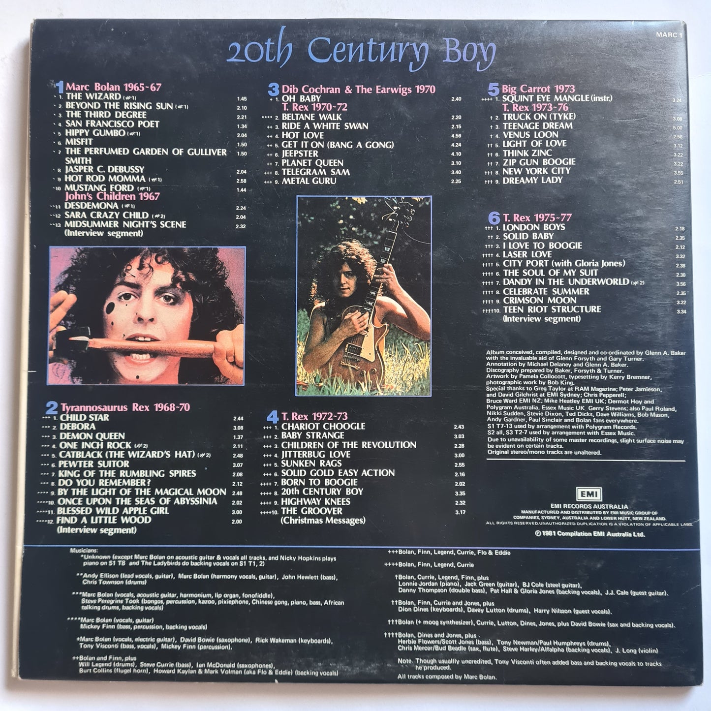 Marc Bolan (T.Rex) – 20th Century Boy - 1981 - Vinyl Record 3LP - Sound Hound Records