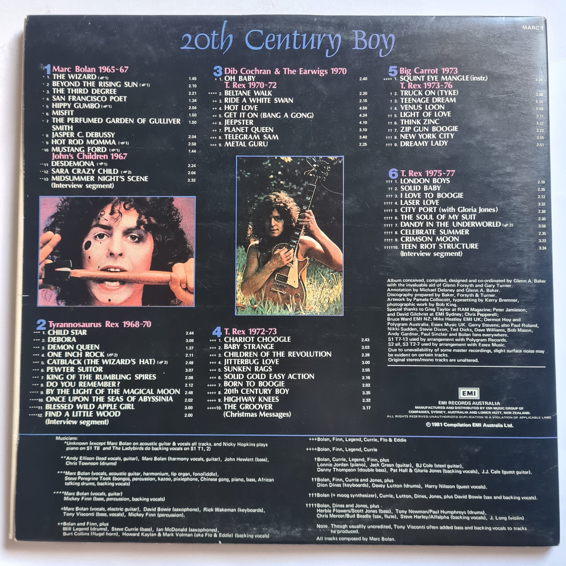 Marc Bolan (T.Rex) – 20th Century Boy - 1981 - Vinyl Record 3LP - Sound Hound Records