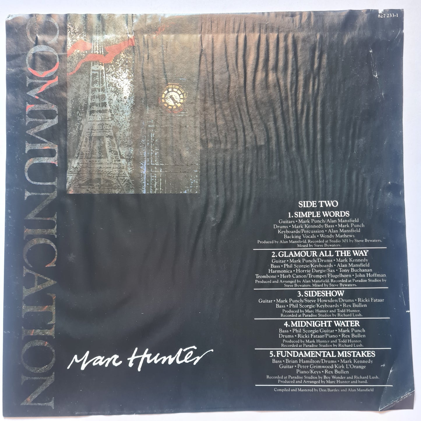 Marc Hunter (Dragon) – Communication - 1985 - Vinyl Record LP - Sound Hound Records