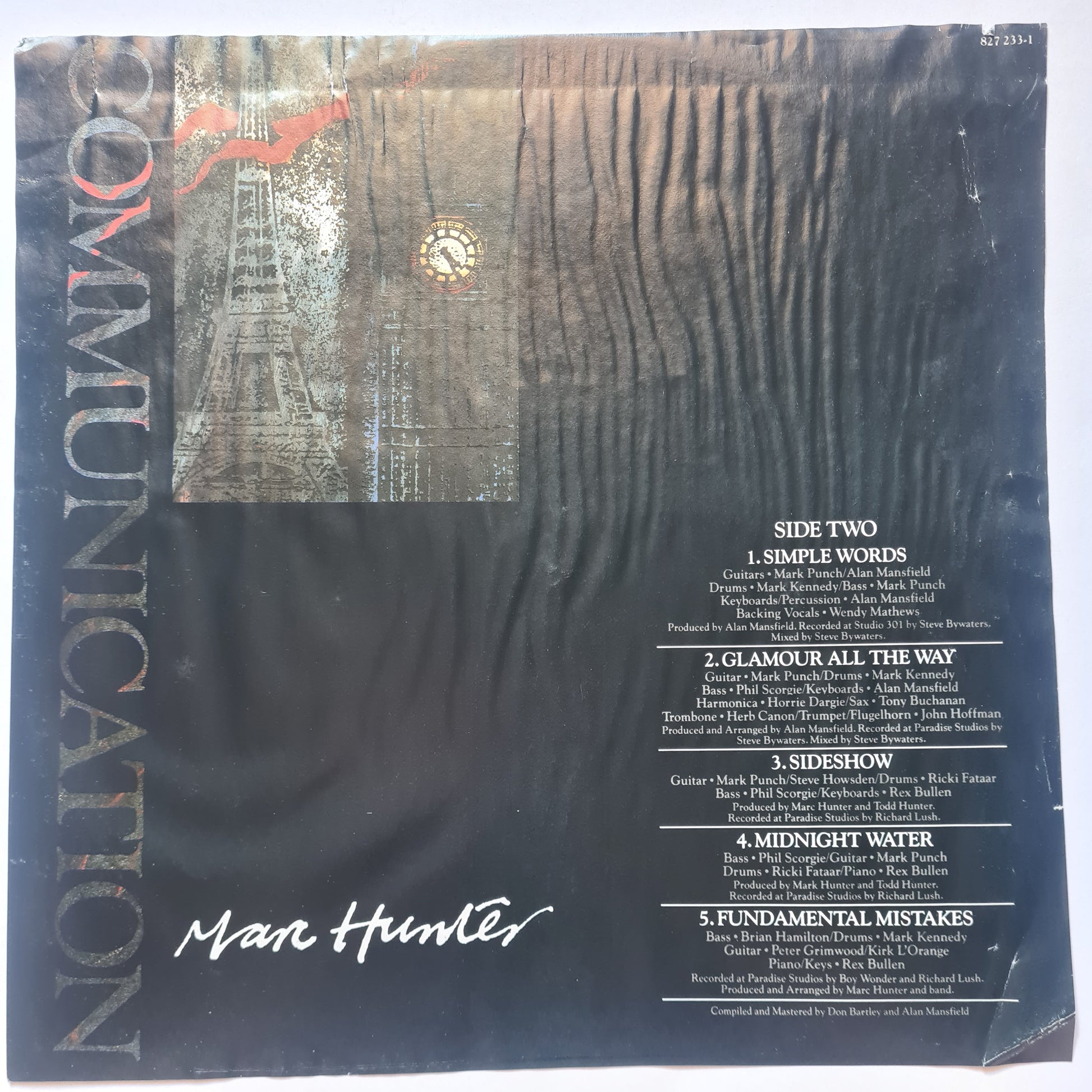 Marc Hunter (Dragon) – Communication - 1985 - Vinyl Record LP - Sound Hound Records