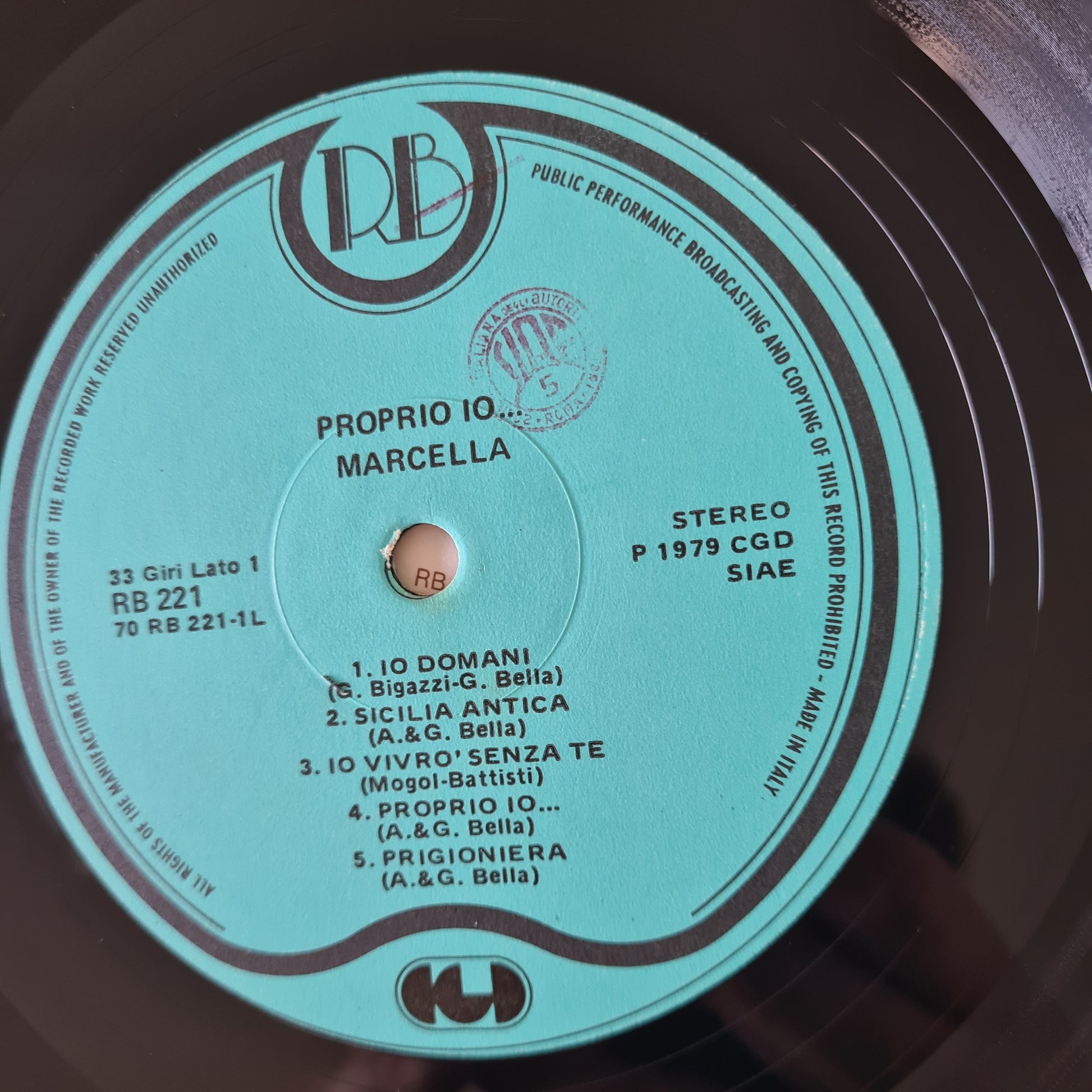 Marcella  – Proprio Io.... - 1979 - Vinyl Record LP (Italian) - Sound Hound Records