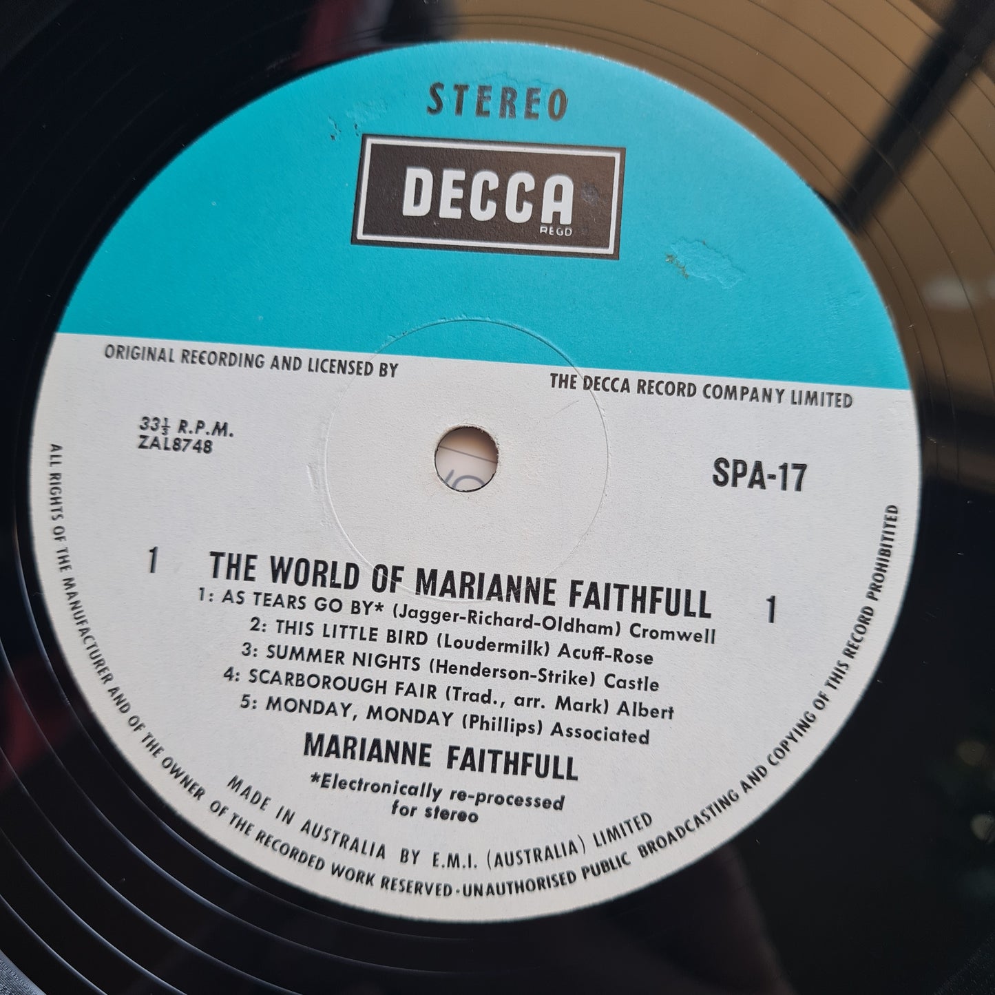 Marianne Faithfull – The World Of Marianne Faithfull - 1969 - Vinyl Record LP - Sound Hound Records
