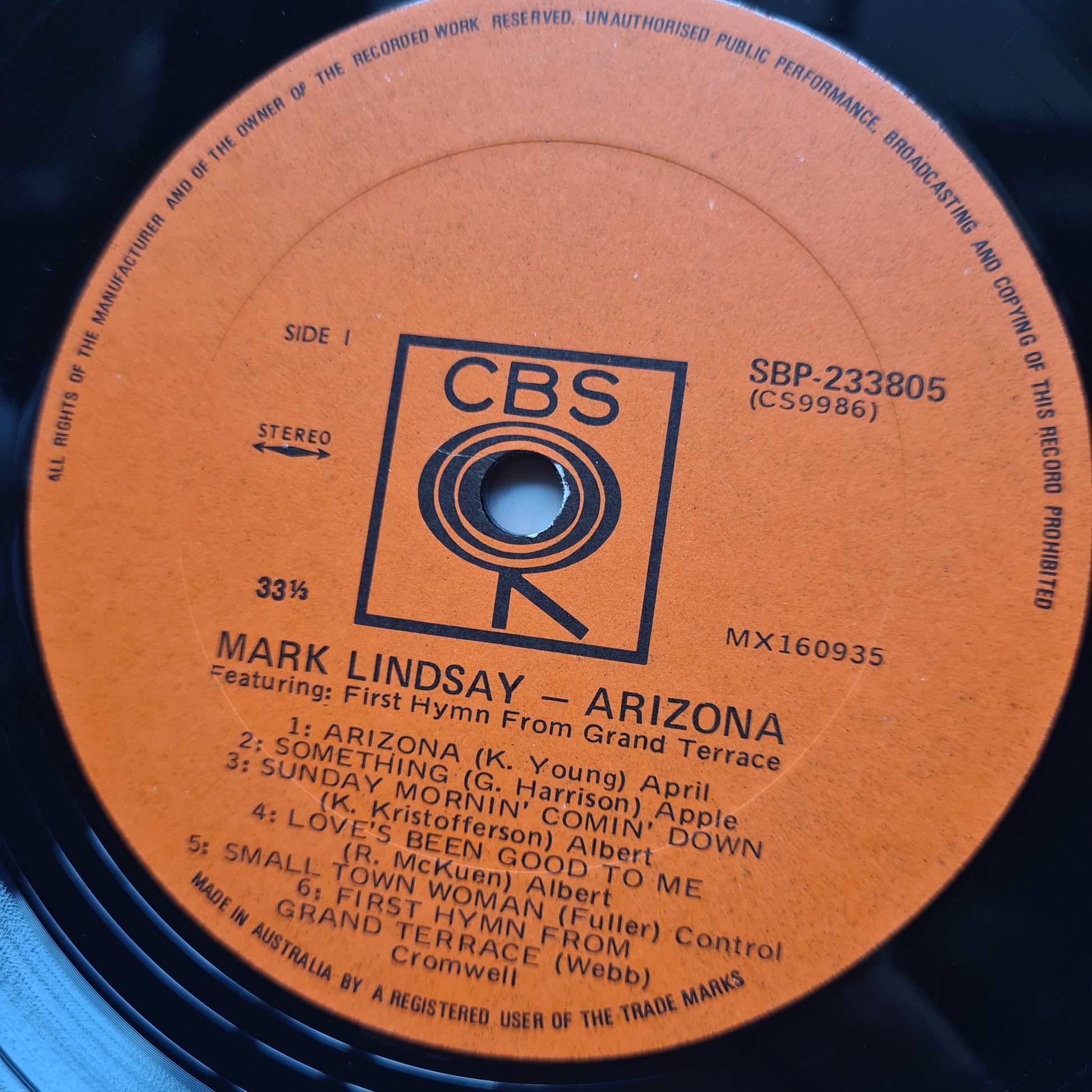 Mark Lindsay – Arizona - 1969 - Vinyl Record LP - Sound Hound Records