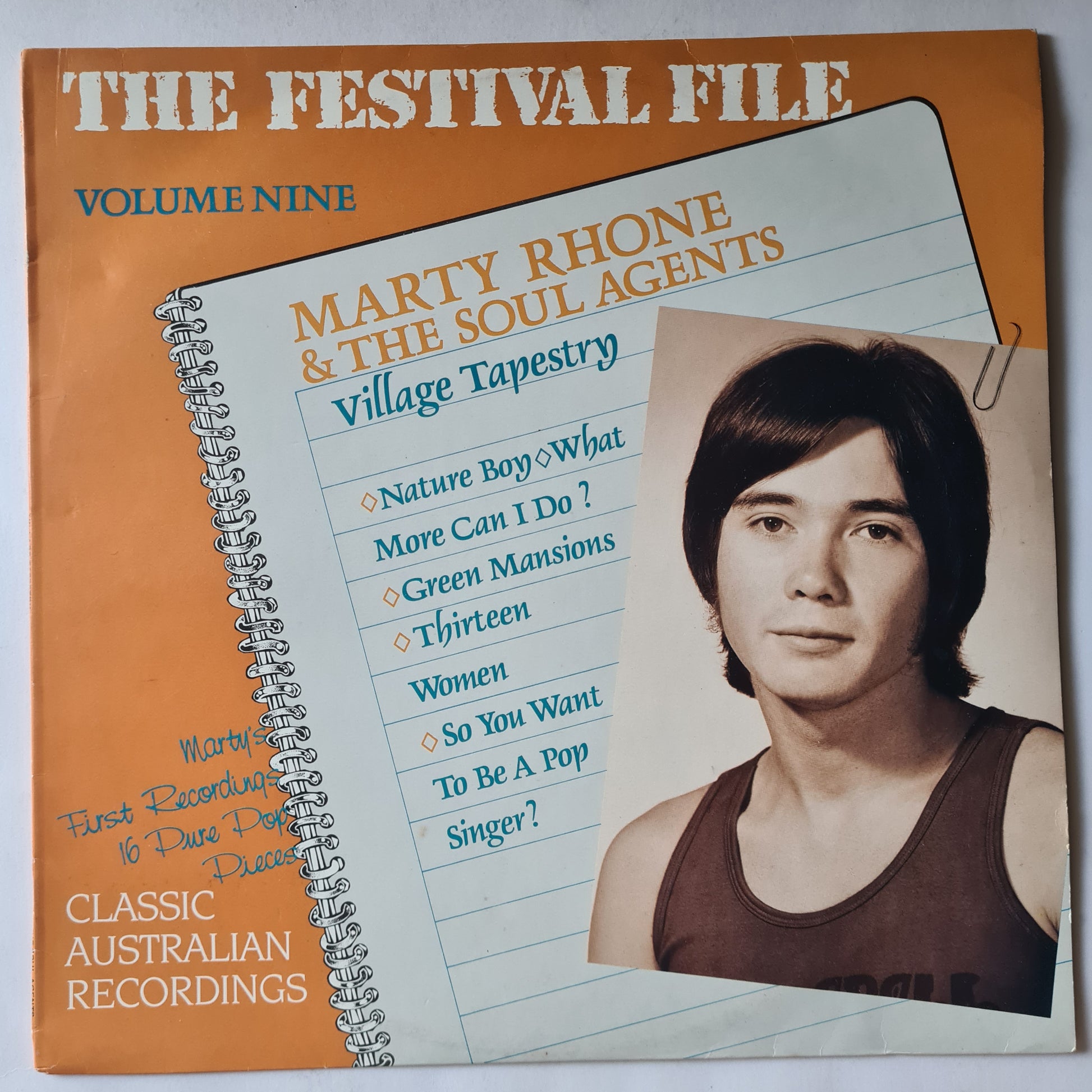 Marty Rhone & The Soul Agents‎ – Festival File: Vol 9: Village Tapestry - 1988 - Vinyl Record LP - Sound Hound Records