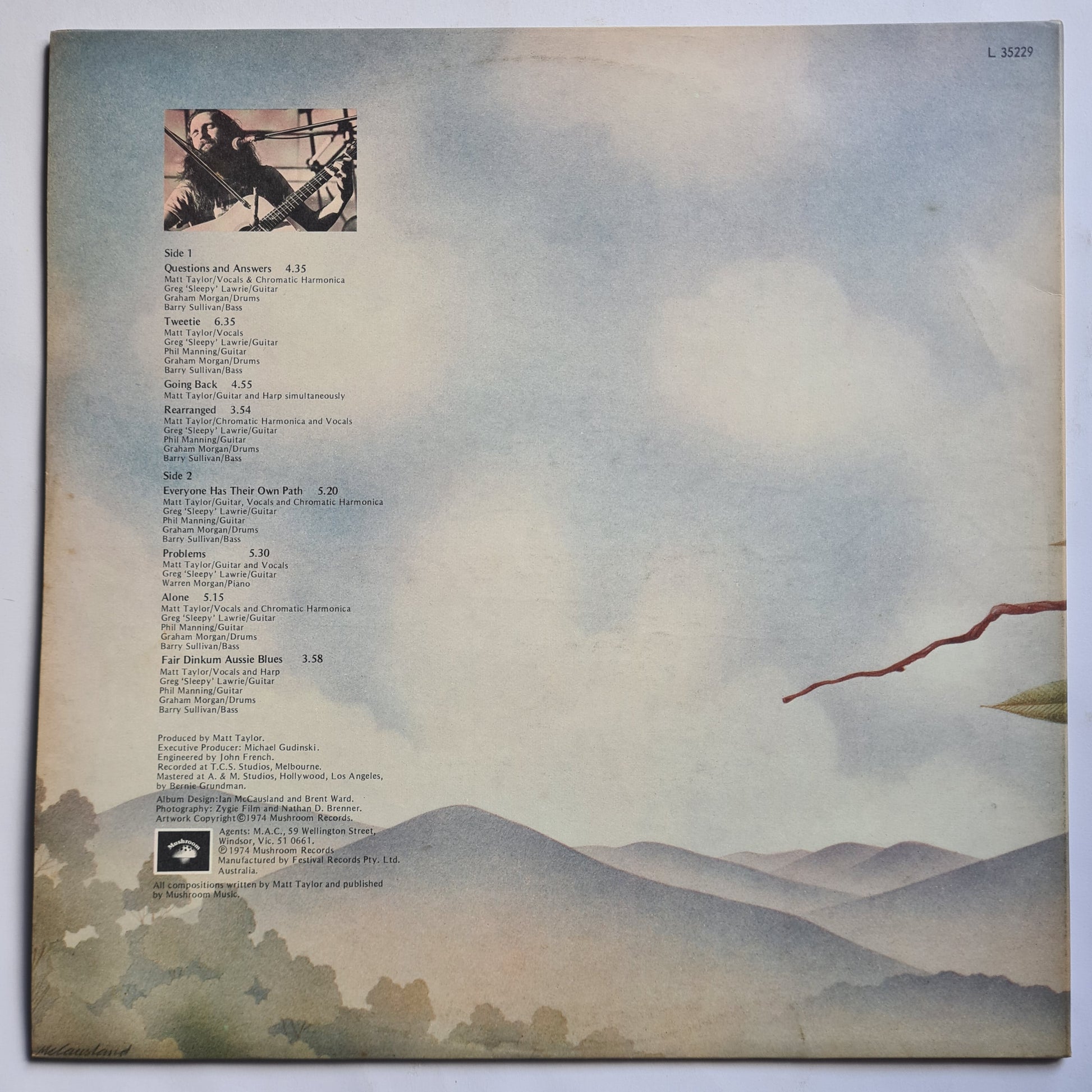 Matt Taylor – Music - 1974 - Vinyl Record LP - Sound Hound Records