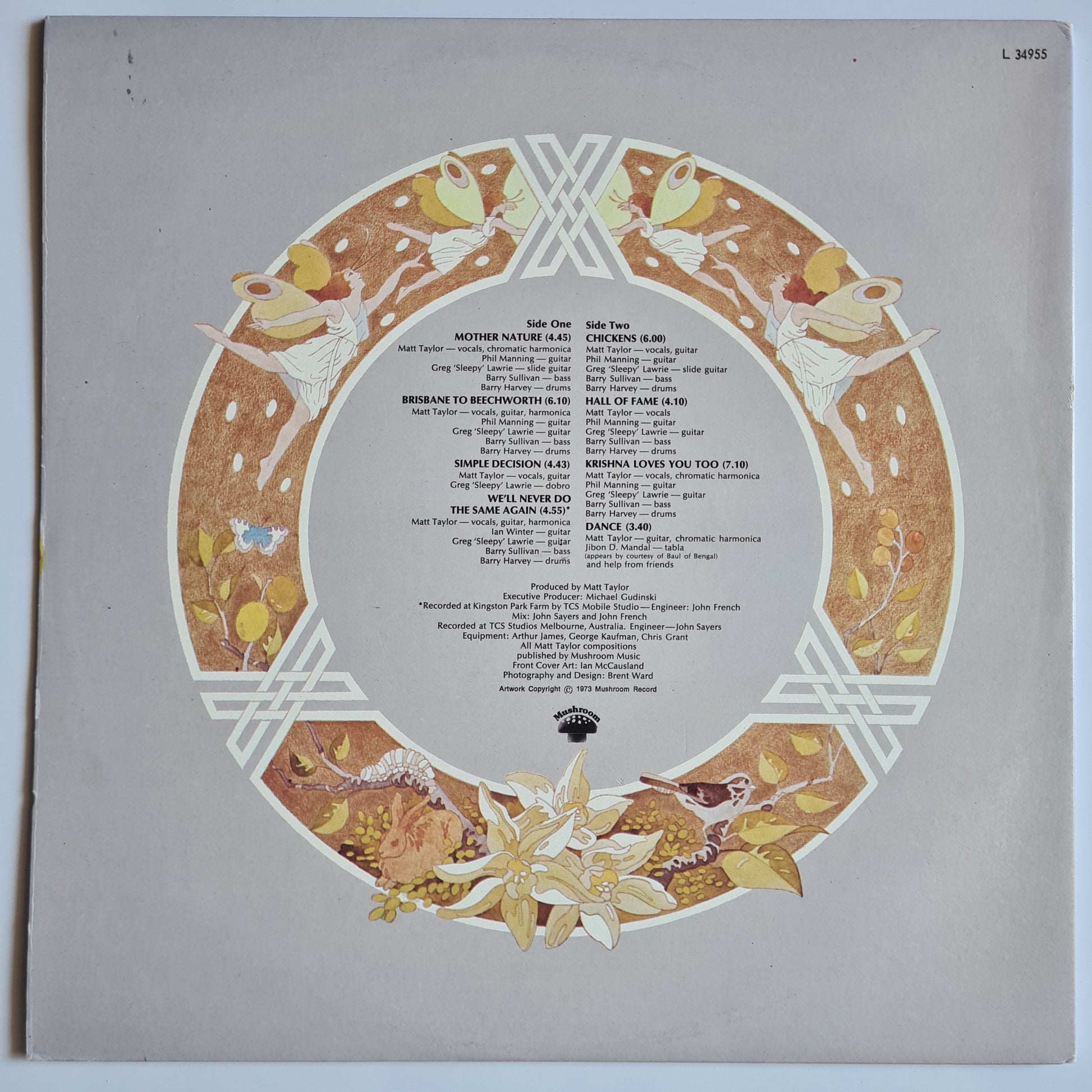 Matt Taylor – Straight As A Die - 1973 (80's reissue) - Vinyl Record LP (near mint) - Sound Hound Records