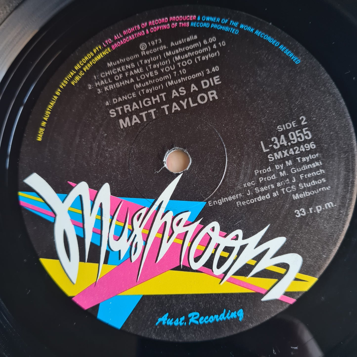 Matt Taylor – Straight As A Die - 1973 (80's reissue) - Vinyl Record LP (near mint) - Sound Hound Records