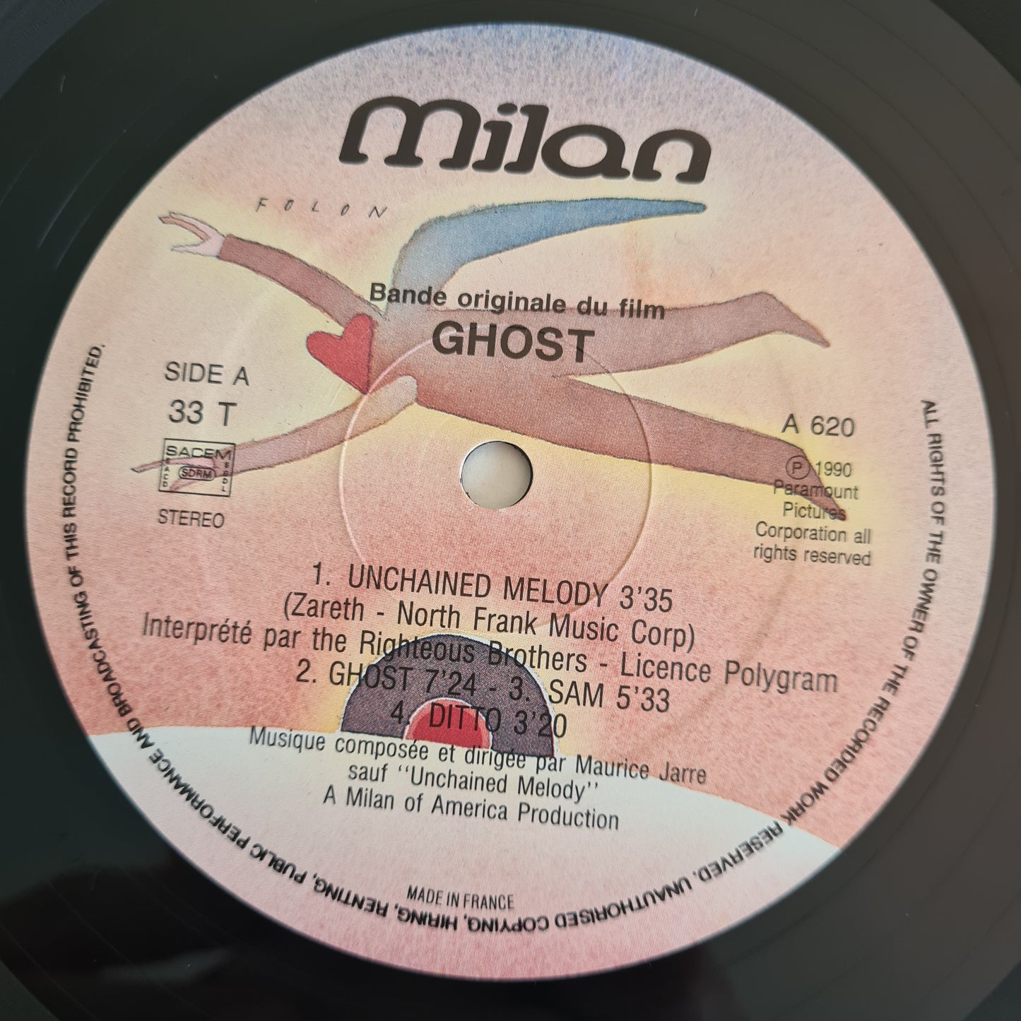 Maurice Jarre – Ghost (Original Motion Picture Soundtrack) - 1990 (French Pressing) - Vinyl Record LP - Sound Hound Records