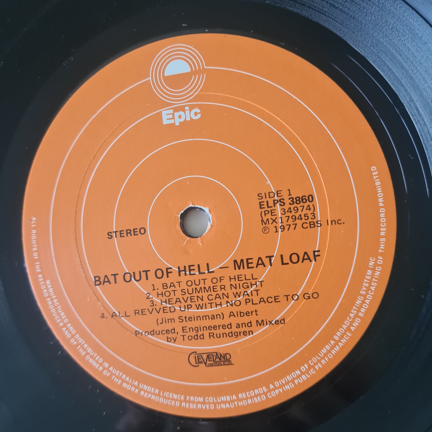 Meat Loaf – Bat Out Of Hell - 1977 (Australian Pressing) - Vinyl Record LP - Sound Hound Records
