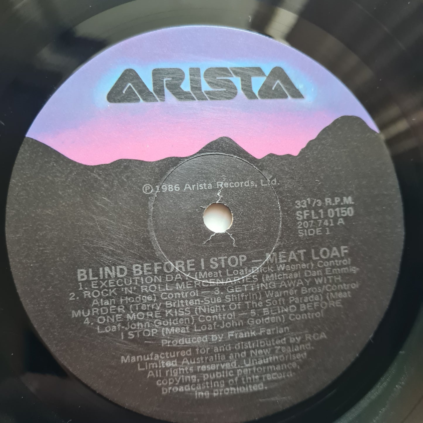Meat Loaf – Blind Before I Stop - 1986 - Vinyl Record LP - Sound Hound Records