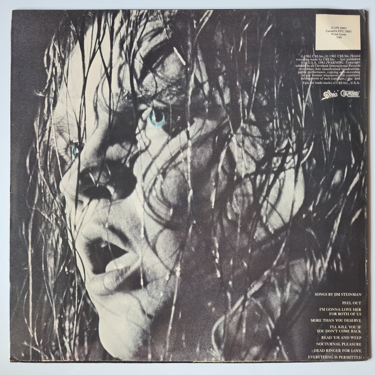 Meat Loaf – Dead Ringer For Love - 1981 - Vinyl Record LP - Sound Hound Records