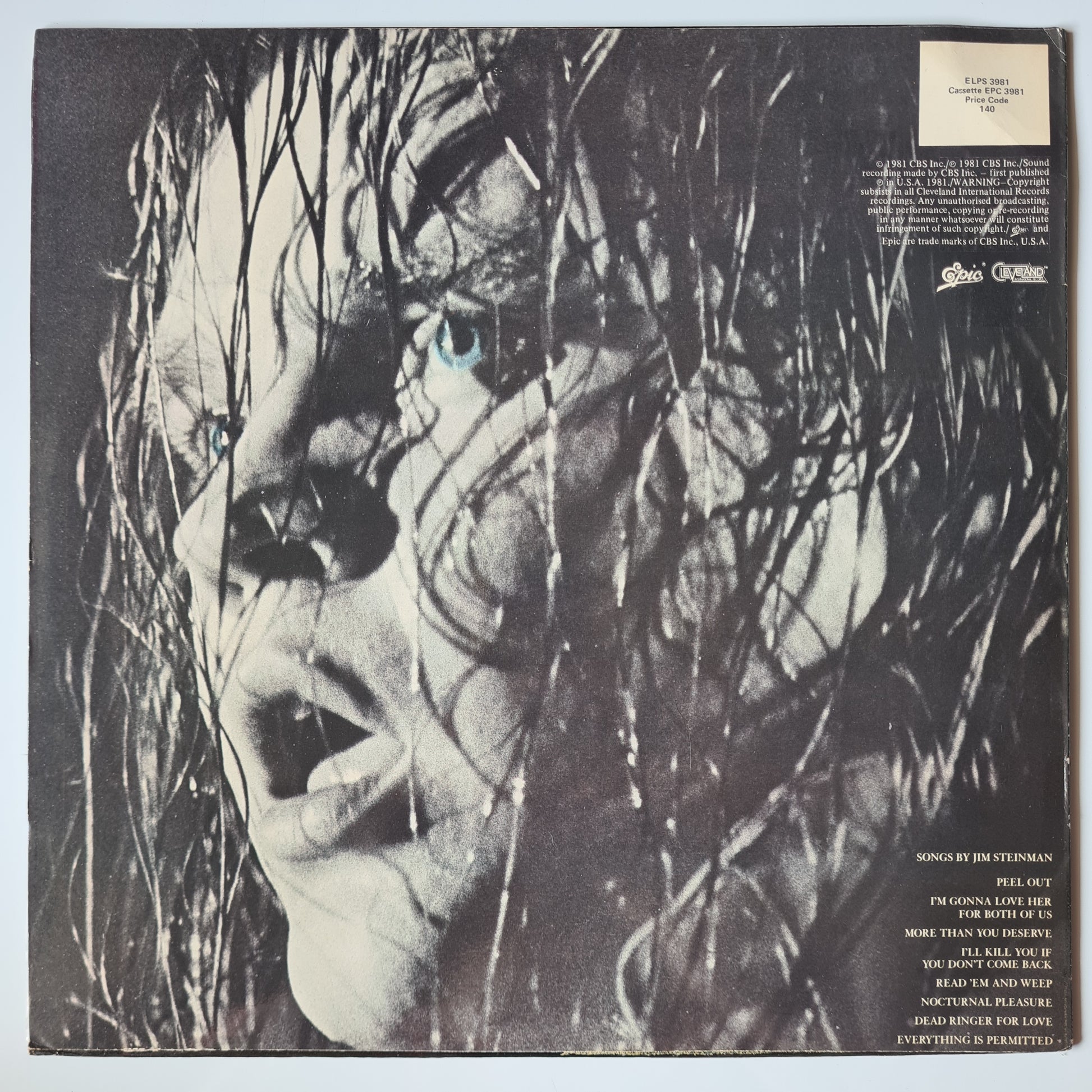 Meat Loaf – Dead Ringer For Love - 1981 - Vinyl Record LP - Sound Hound Records