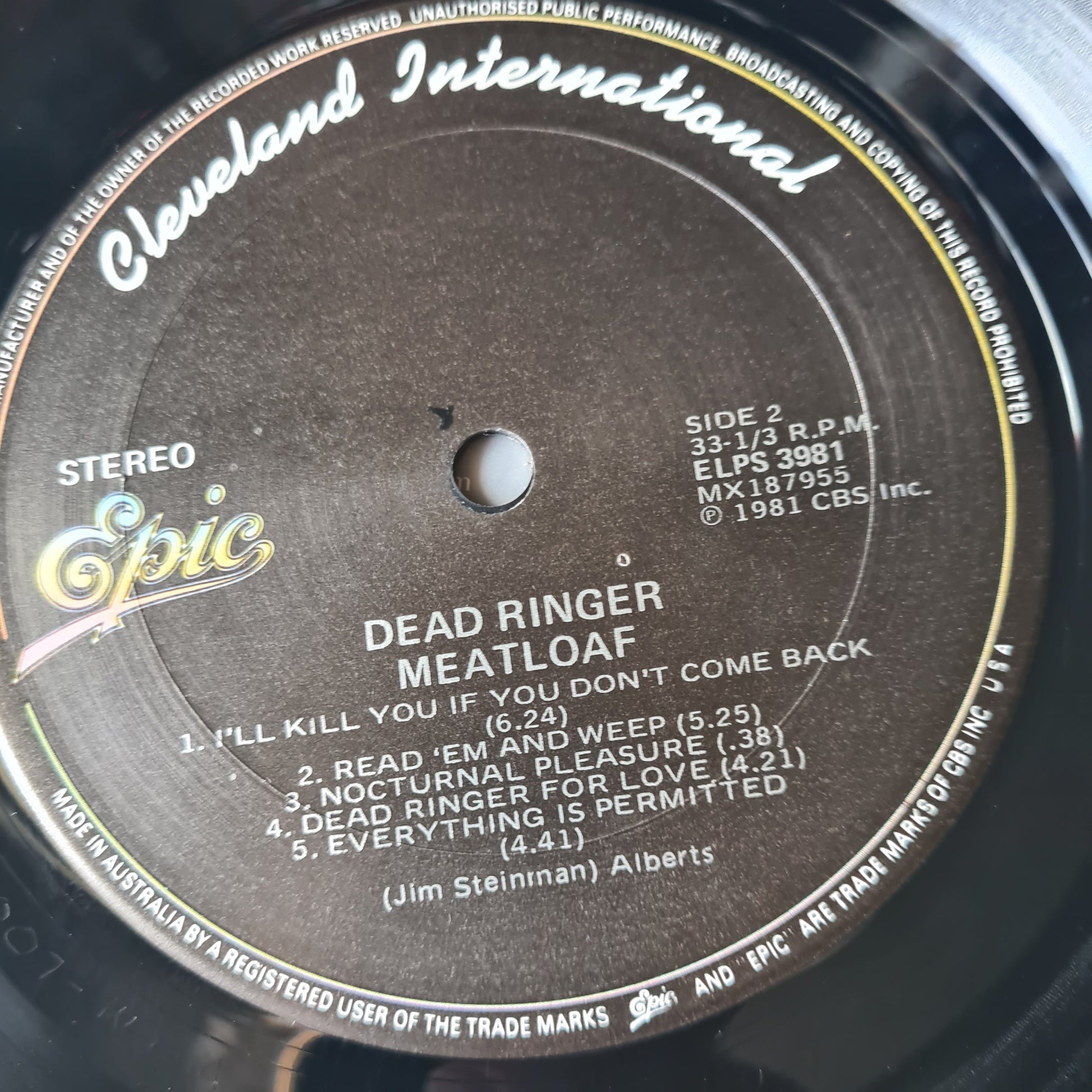 Meat Loaf – Dead Ringer For Love - 1981 - Vinyl Record LP - Sound Hound Records