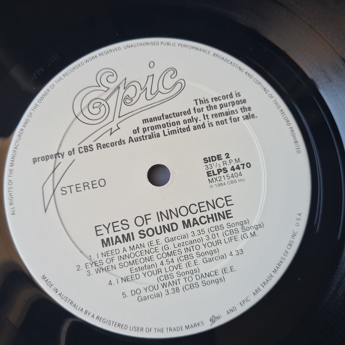 Miami Sound Machine – Eyes Of Innocence - 1984 - Vinyl Record LP