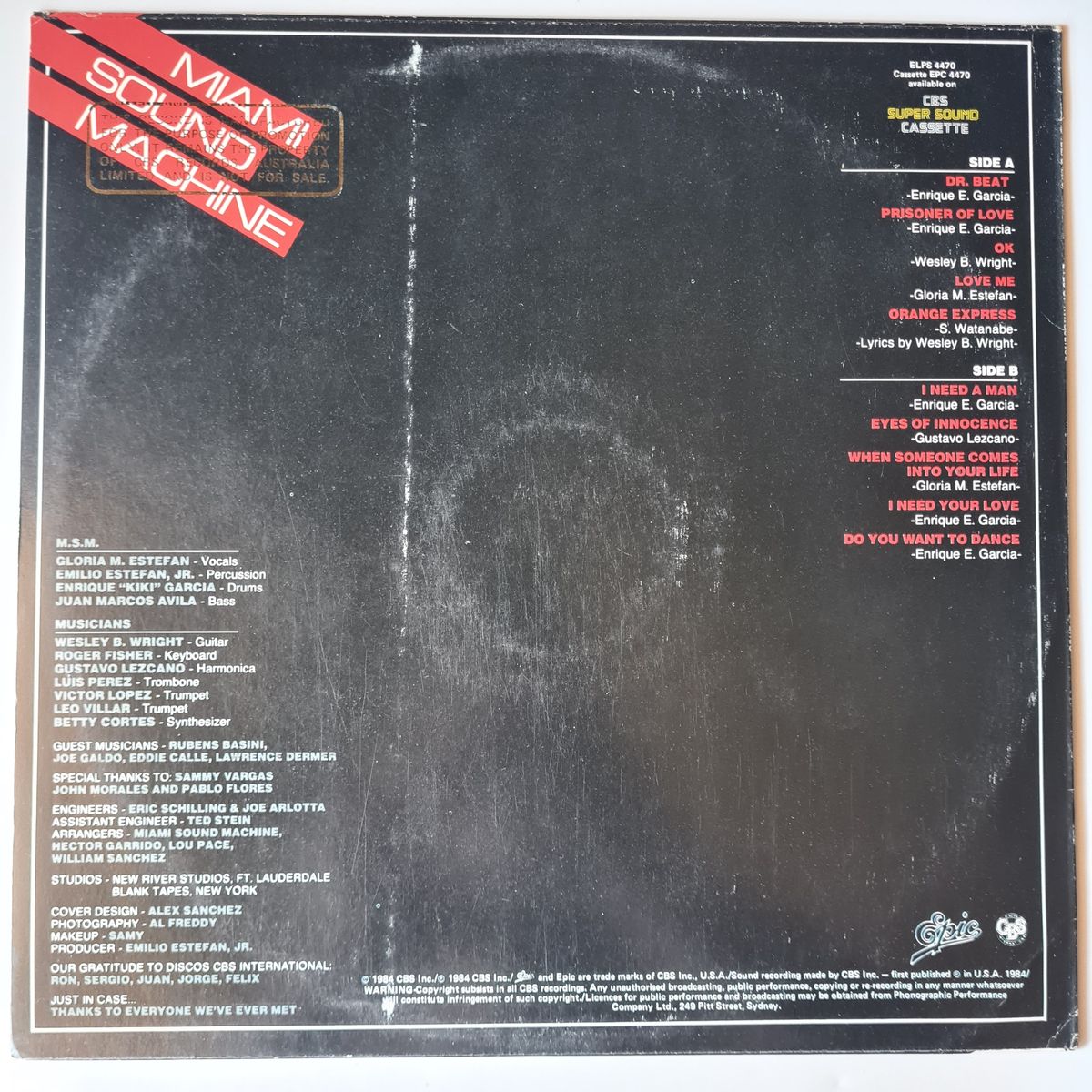 Miami Sound Machine – Eyes Of Innocence - 1984 - Vinyl Record LP