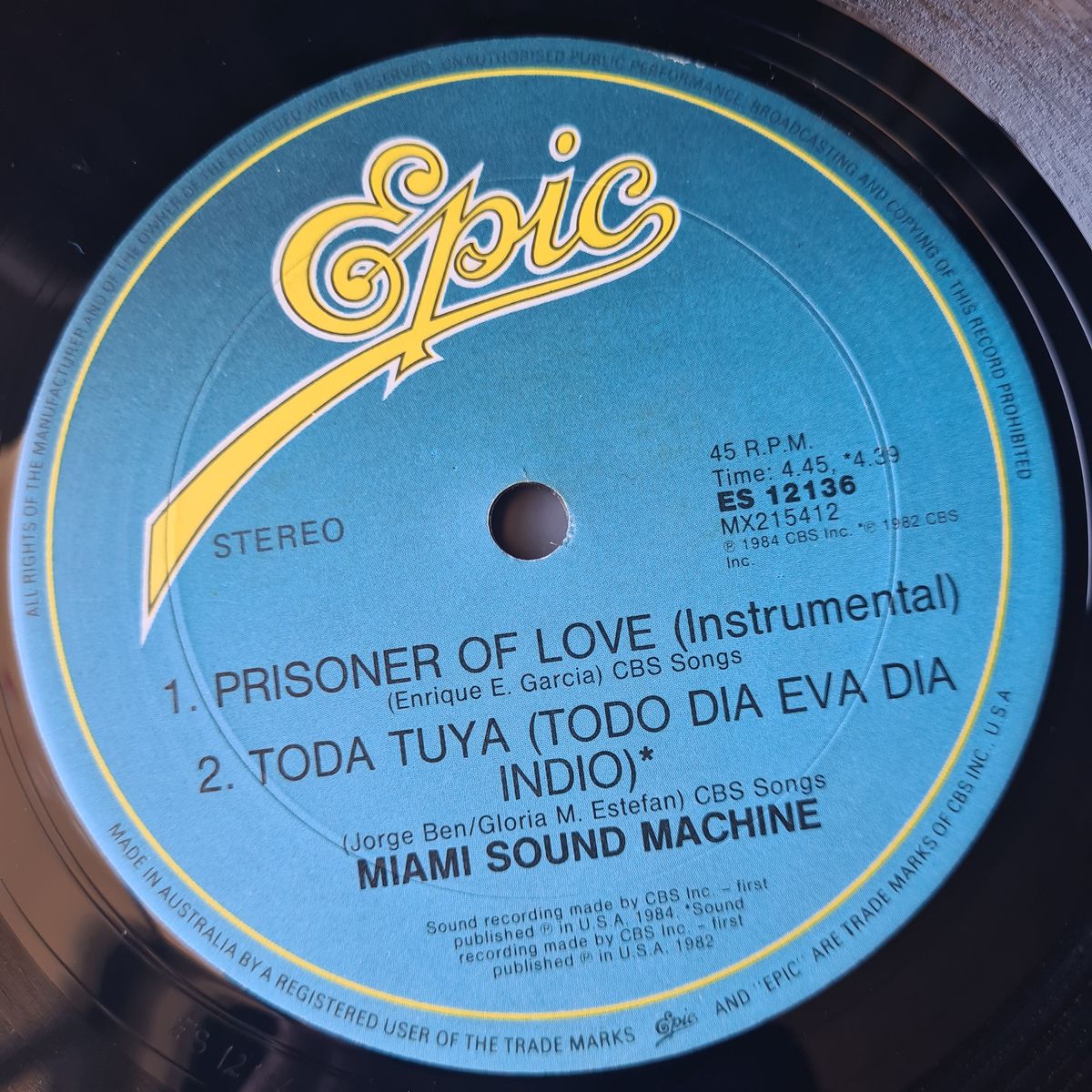 Miami Sound Machine – Prisoner Of Love (Extended Remix) - 1984 - Vinyl Record 12" Maxi Single