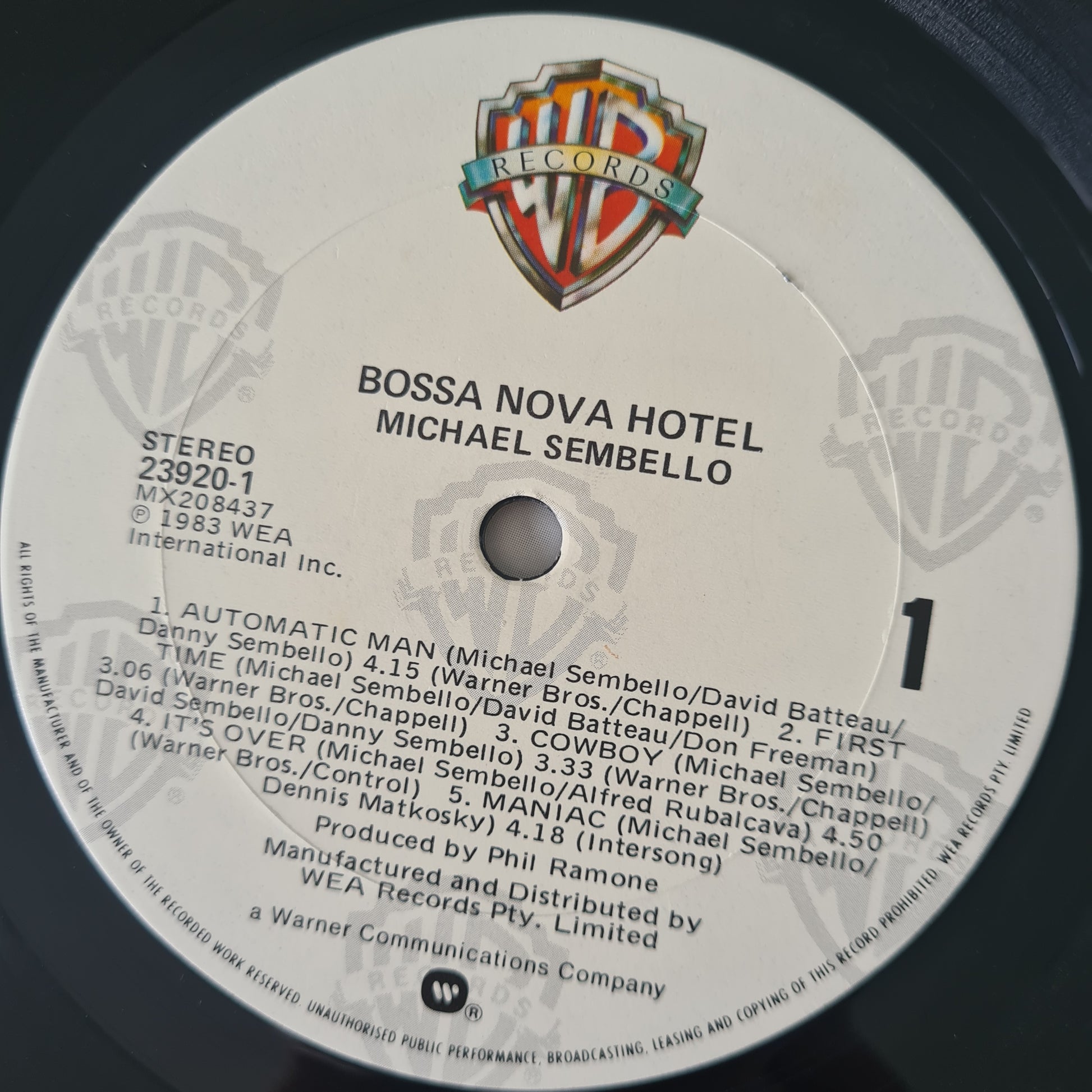 Michael Sembello – Bossa Nova Hotel - 1983 - Vinyl Record LP - Sound Hound Records