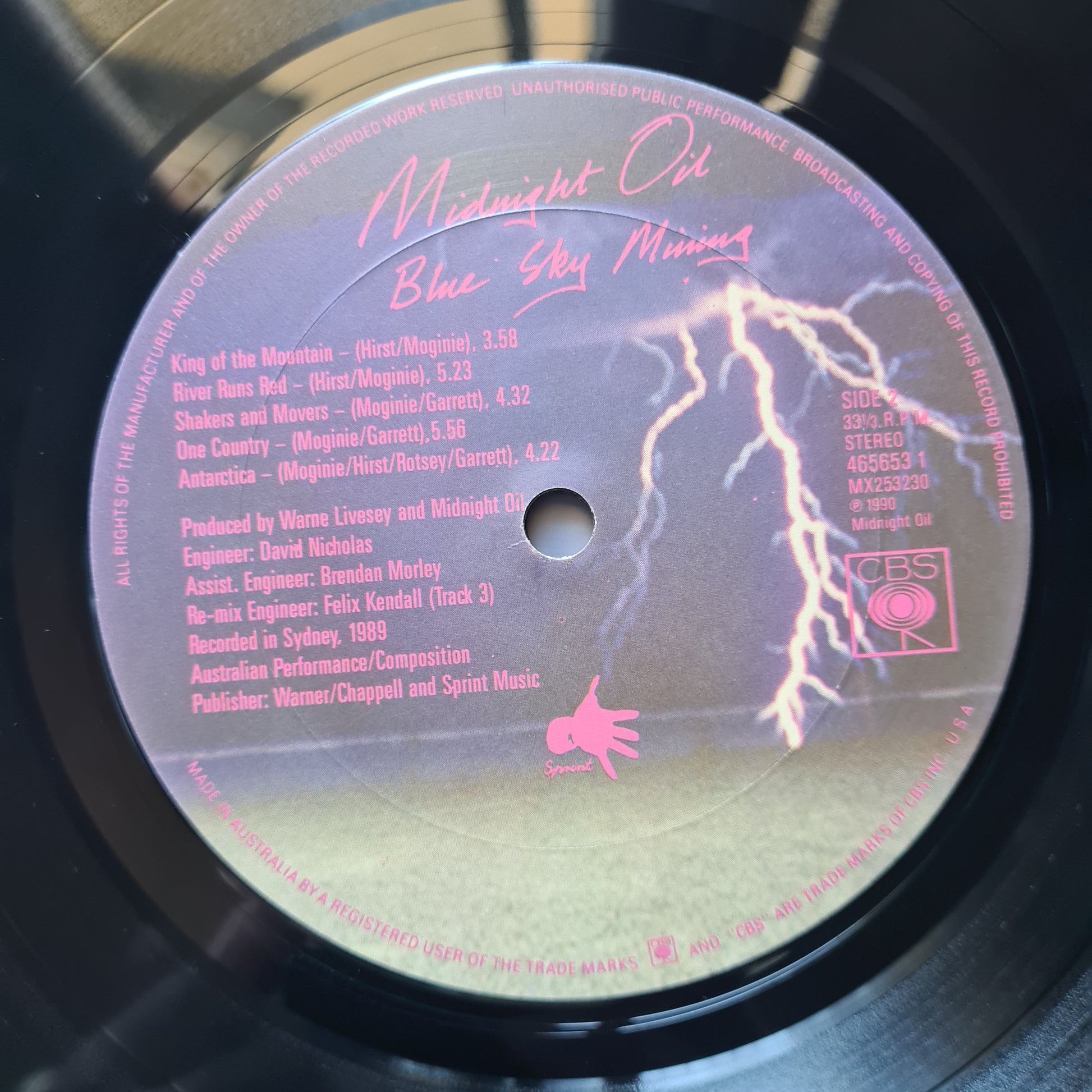 Midnight Oil – Blue Sky Mining - 1990 - Vinyl Record LP (Near Mint) - Sound Hound Records