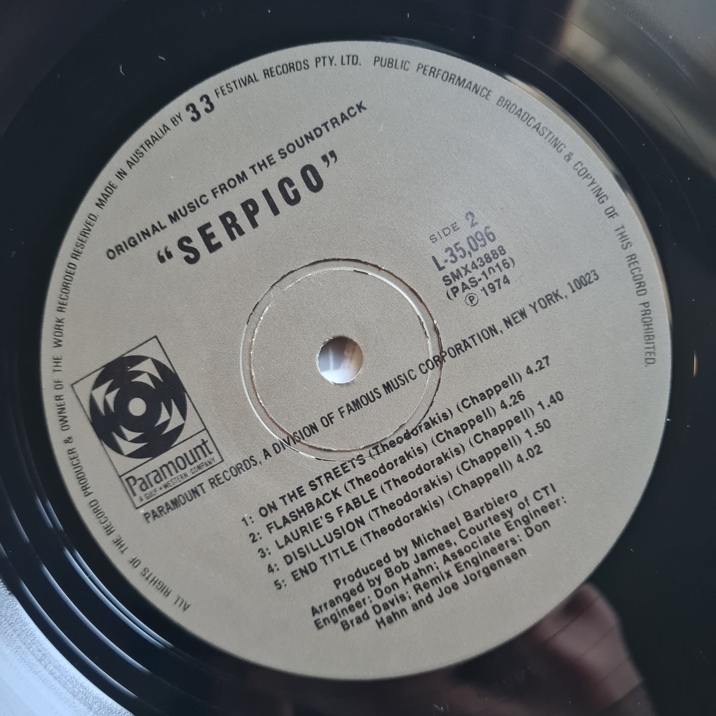 Mikis Theodorakis  – Serpico (Original Music From The Soundtrack) - 1974 - Vinyl Record LP (near mint) - Sound Hound Records