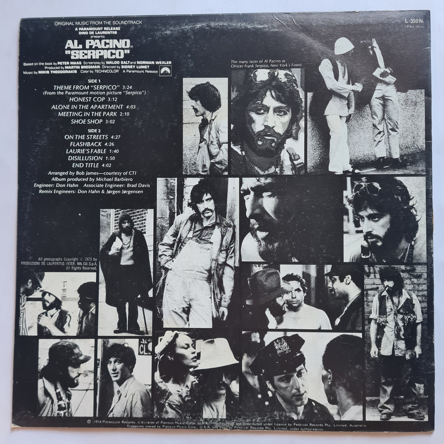 Mikis Theodorakis  – Serpico (Original Music From The Soundtrack) - 1974 - Vinyl Record LP (near mint) - Sound Hound Records