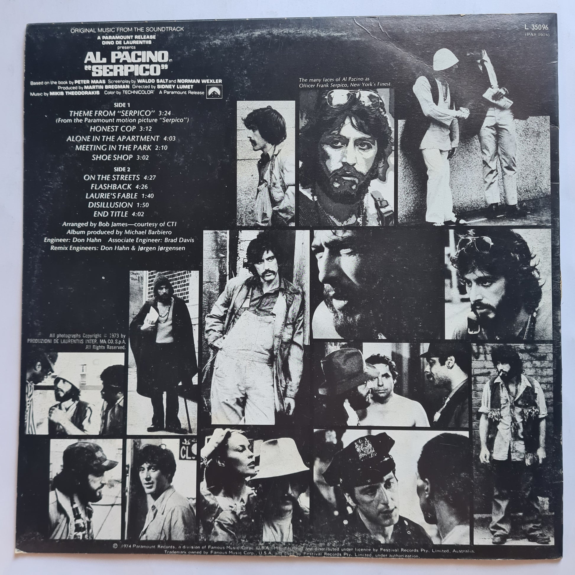 Mikis Theodorakis  – Serpico (Original Music From The Soundtrack) - 1974 - Vinyl Record LP (near mint) - Sound Hound Records