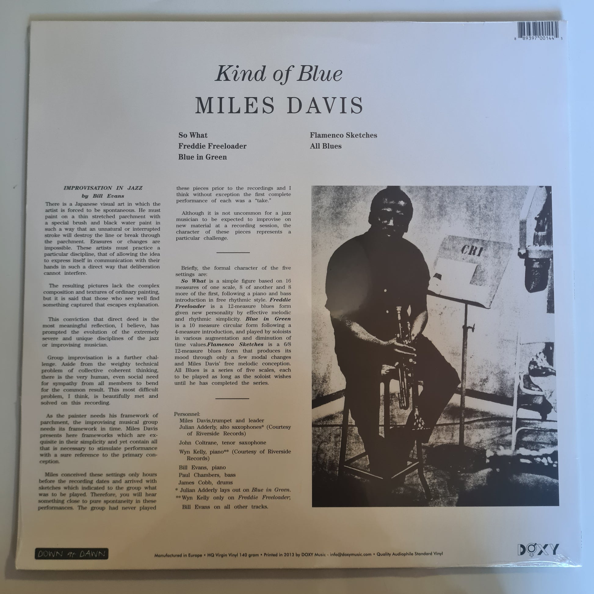 Miles Davis – Kind Of Blue - 1959 (2013 European Pressing) - Vinyl Record LP (BRAND NEW SEALED) - Sound Hound Records