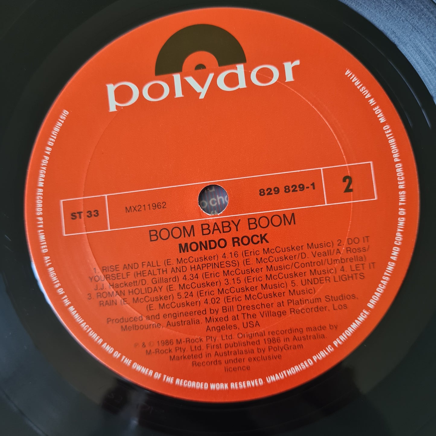 Mondo Rock – Boom Baby Boom - 1986 - Vinyl Record LP - Sound Hound Records