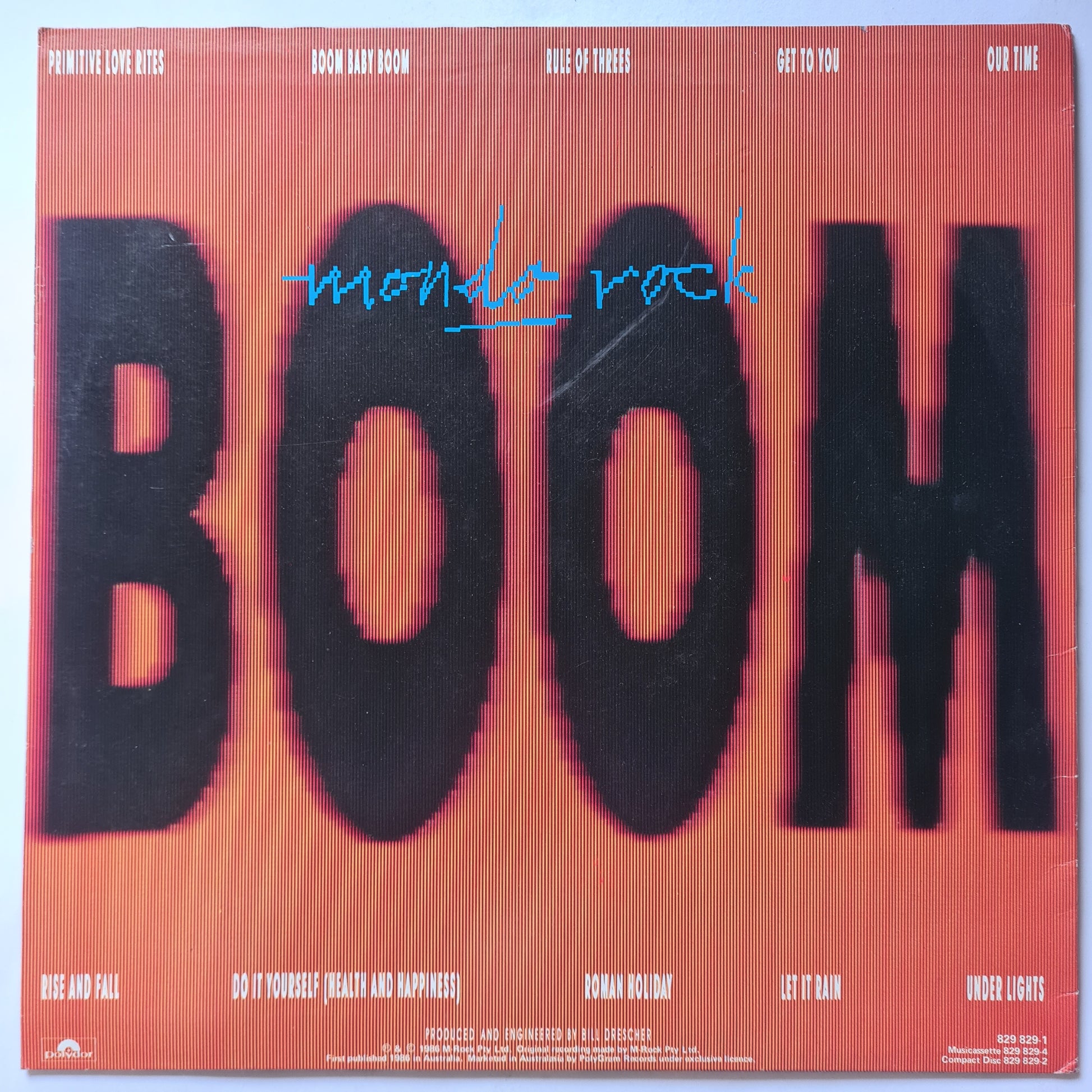 Mondo Rock – Boom Baby Boom - 1986 - Vinyl Record LP (SIGNED BY ROSS WILSON) - Sound Hound Records