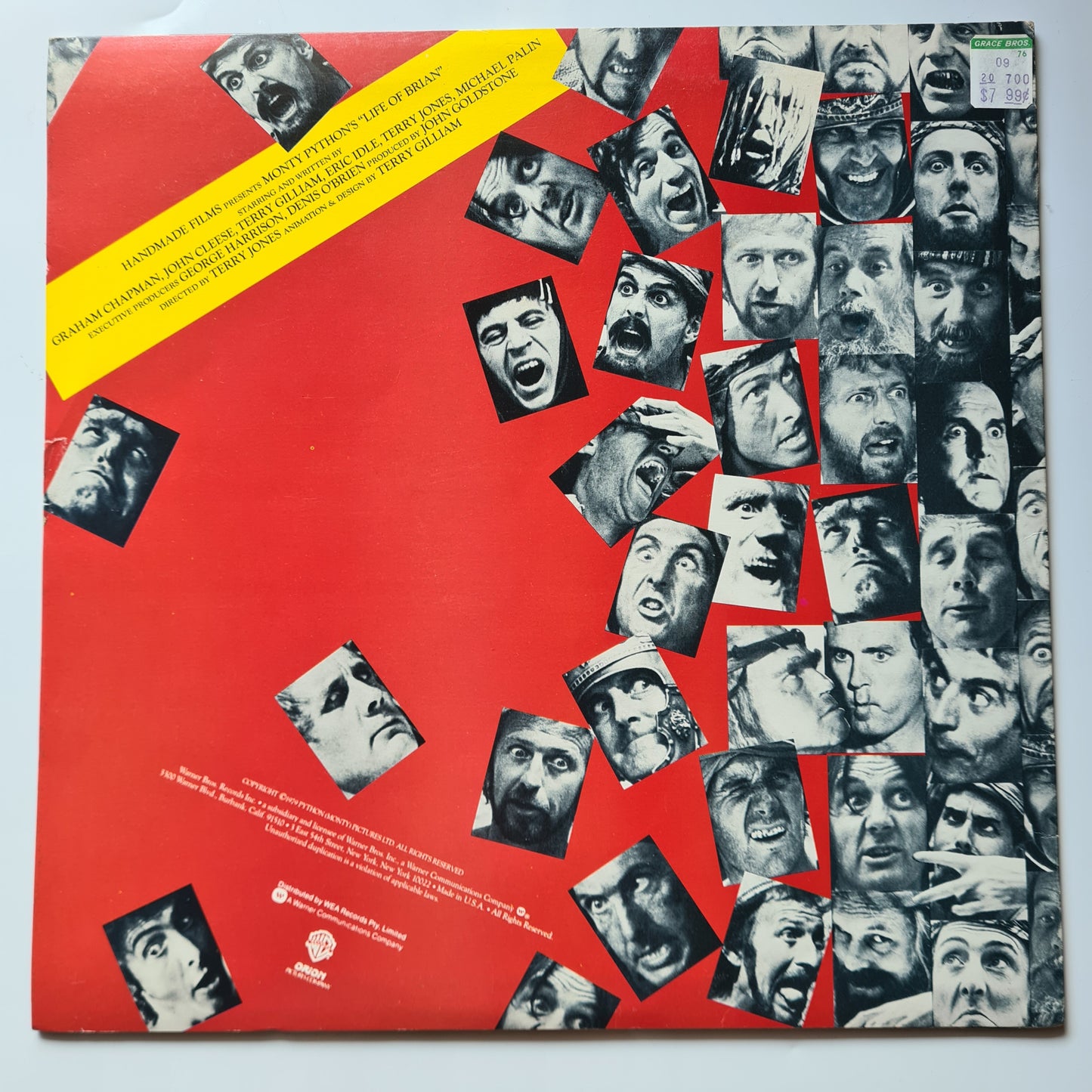 Monty Python – Monty Python's Life Of Brian (Original Motion Picture Soundtrack) - 1979 - Vinyl Record LP - Sound Hound Records
