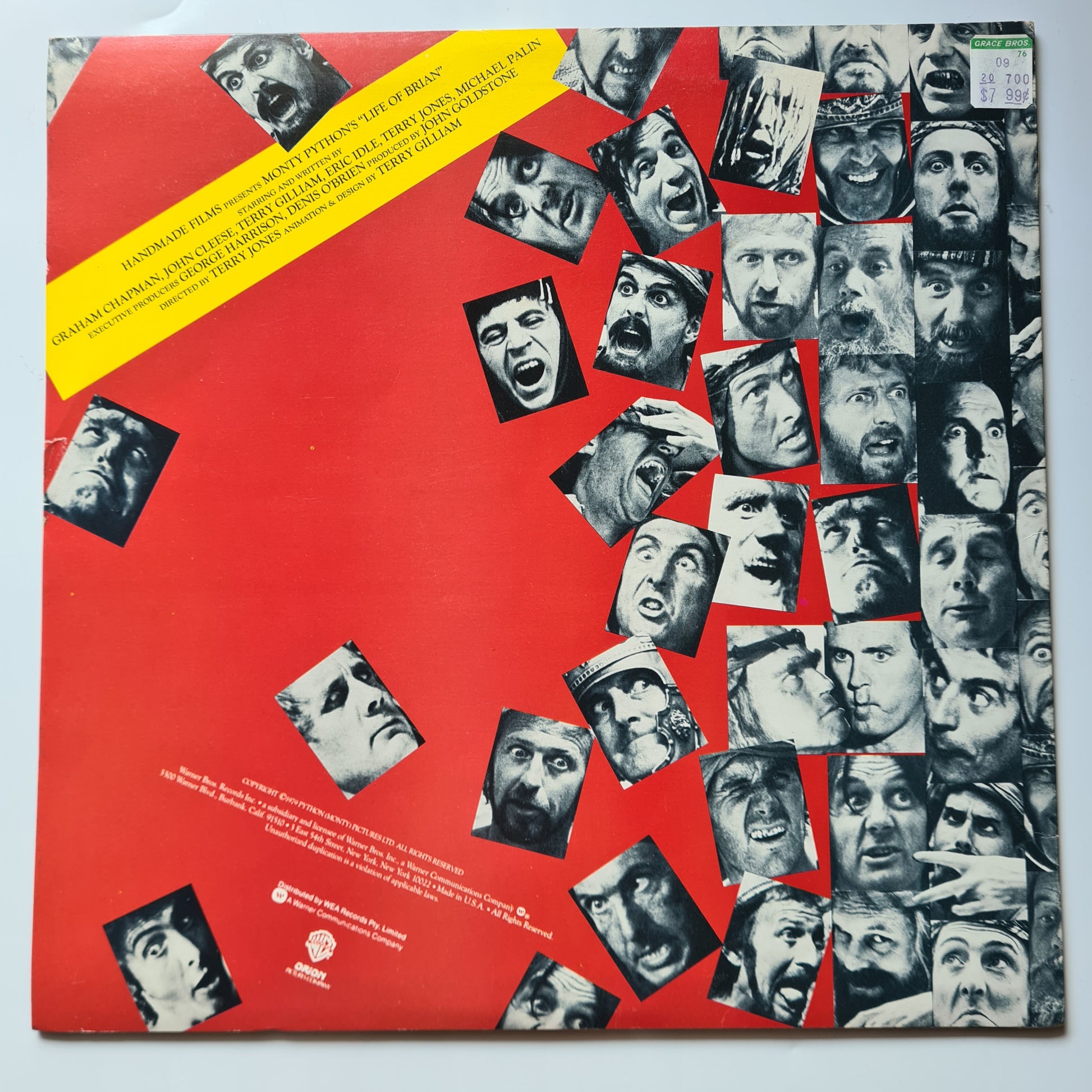 Monty Python – Monty Python's Life Of Brian (Original Motion Picture Soundtrack) - 1979 - Vinyl Record LP - Sound Hound Records