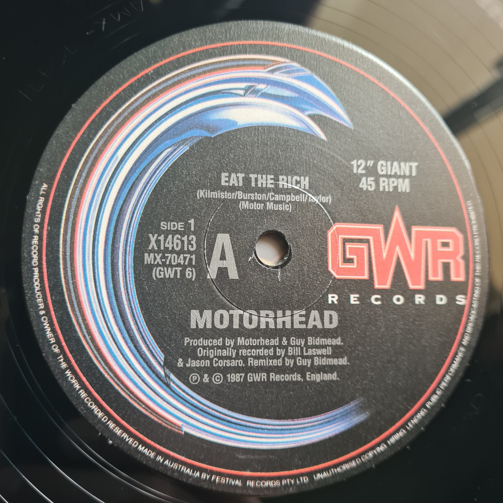 Motörhead – Eat The Rich (12" Single - Limited Edition) - 1987 Australian Pressing - Vinyl Record Maxi Single - Sound Hound Records