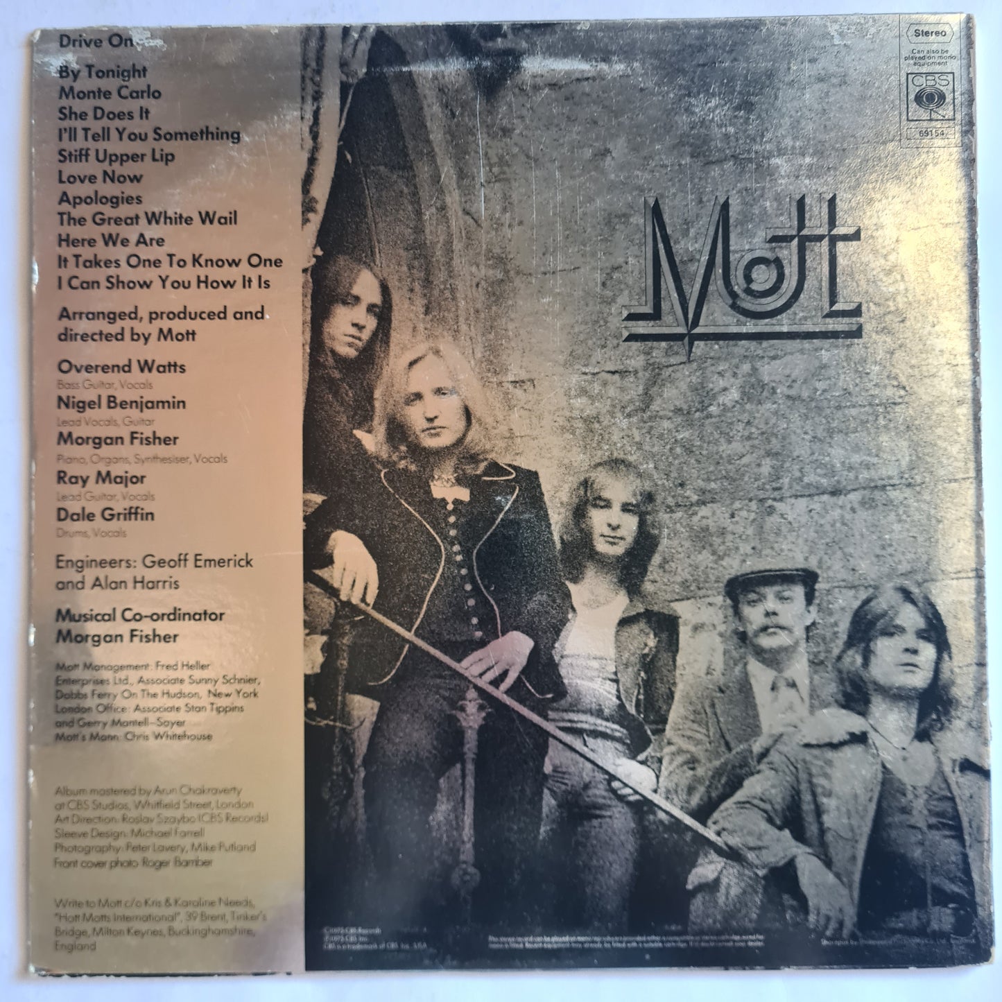 Mott – Drive On - 1975 - Vinyl Record LP - Sound Hound Records