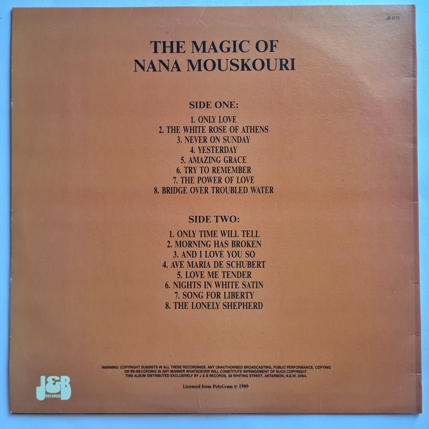 Nana Mouskouri – The Magic Of Nana Mouskouri - 1989 - Vinyl Record LP - Sound Hound Records