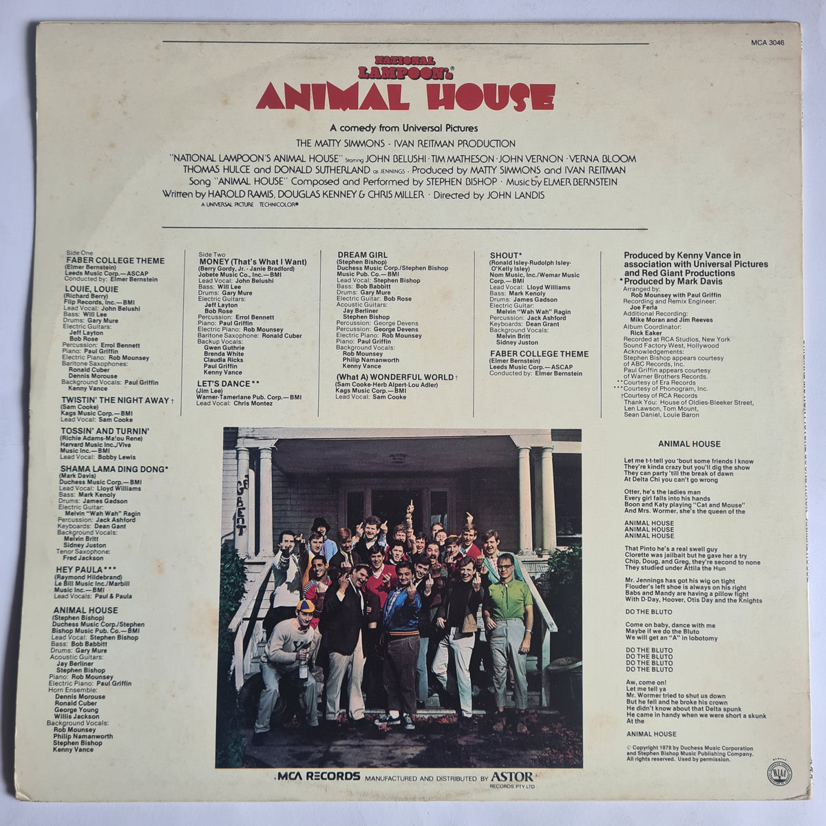 National Lampoon's: Animal House – The Original Movie Soundtrack - 1978 (2nd Australian Pressing) - Vinyl Record LP - Sound Hound Records