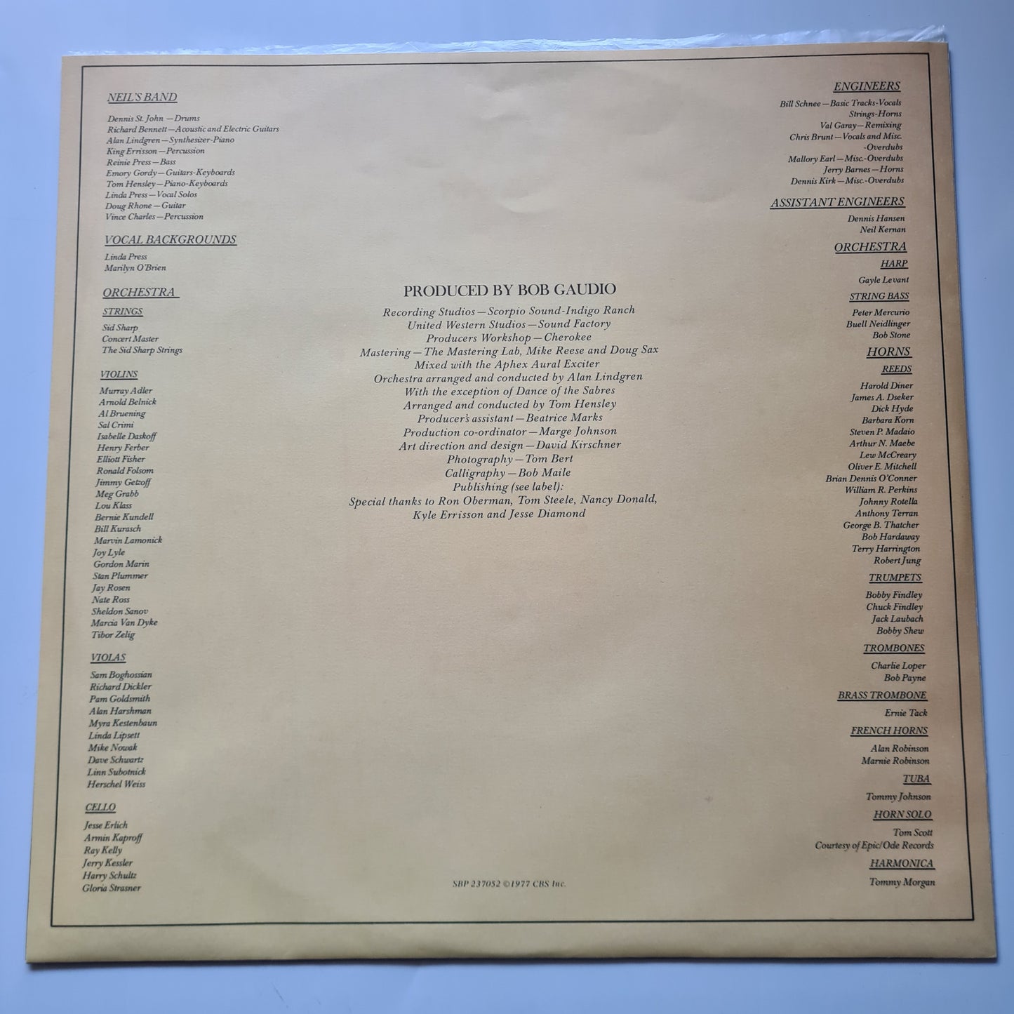 Neil Diamond – I'm Glad You're Here With Me Tonight - 1977 - Vinyl Record LP - Sound Hound Records
