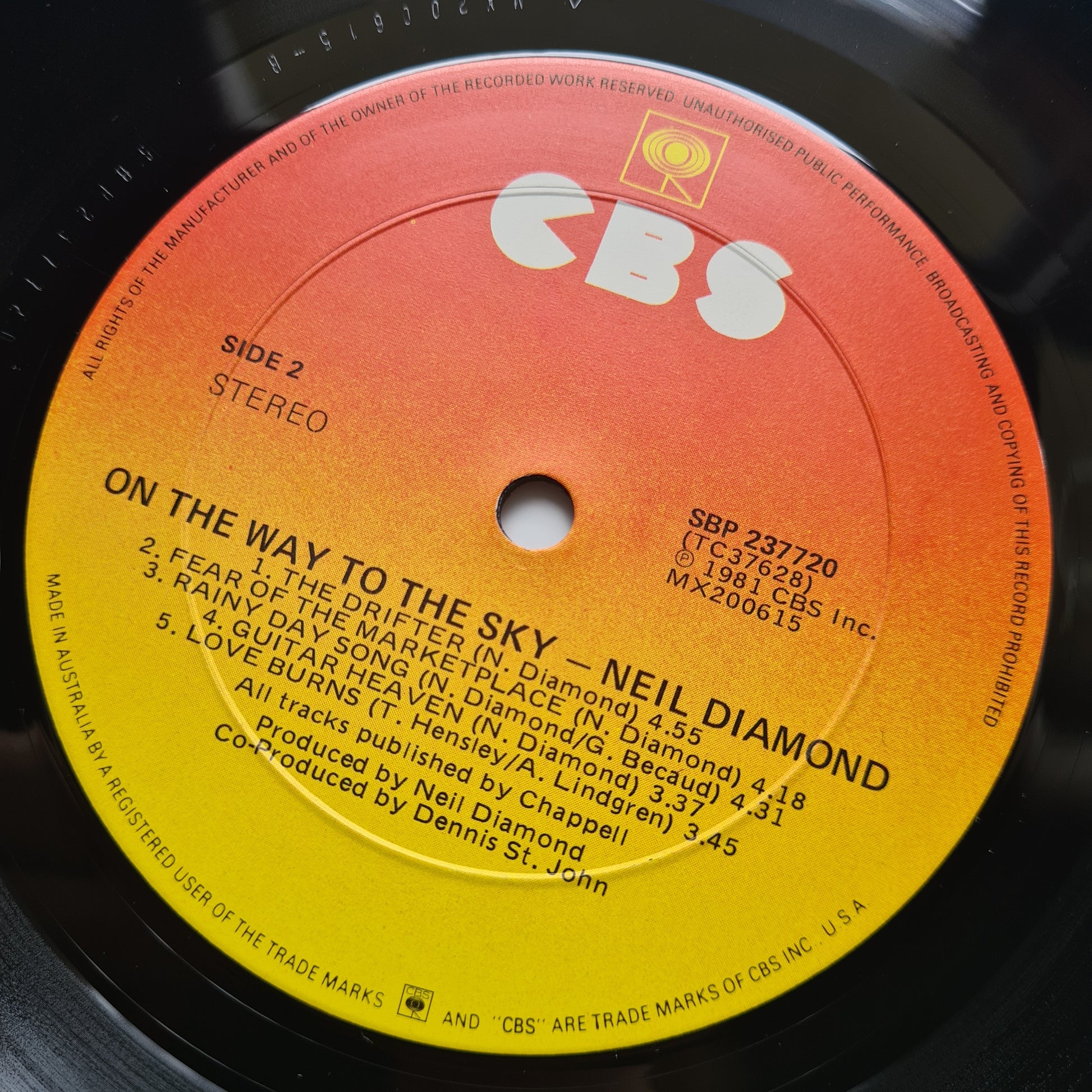 Neil Diamond – On The Way To The Sky - 1981 - Vinyl Record LP - Sound Hound Records