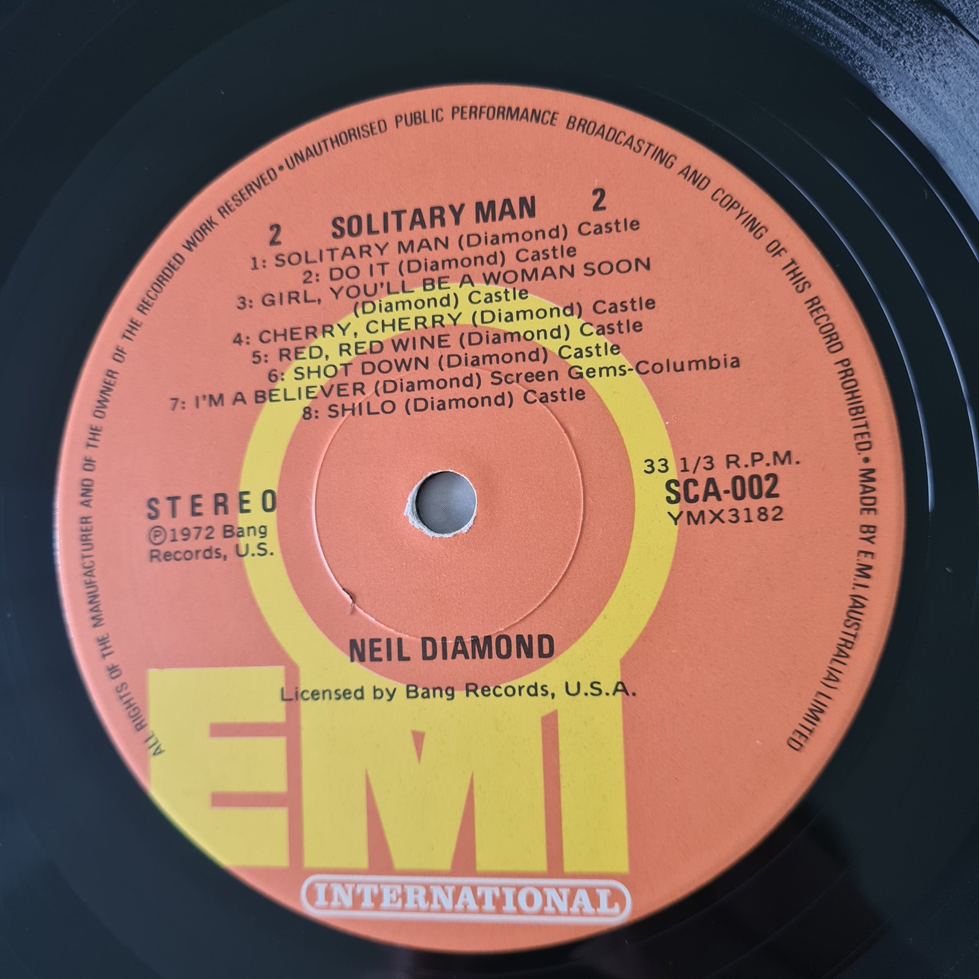 Neil Diamond – Solitary Man: 16 Great Tracks - 1975 - Vinyl Record LP (excellent) - Sound Hound Records